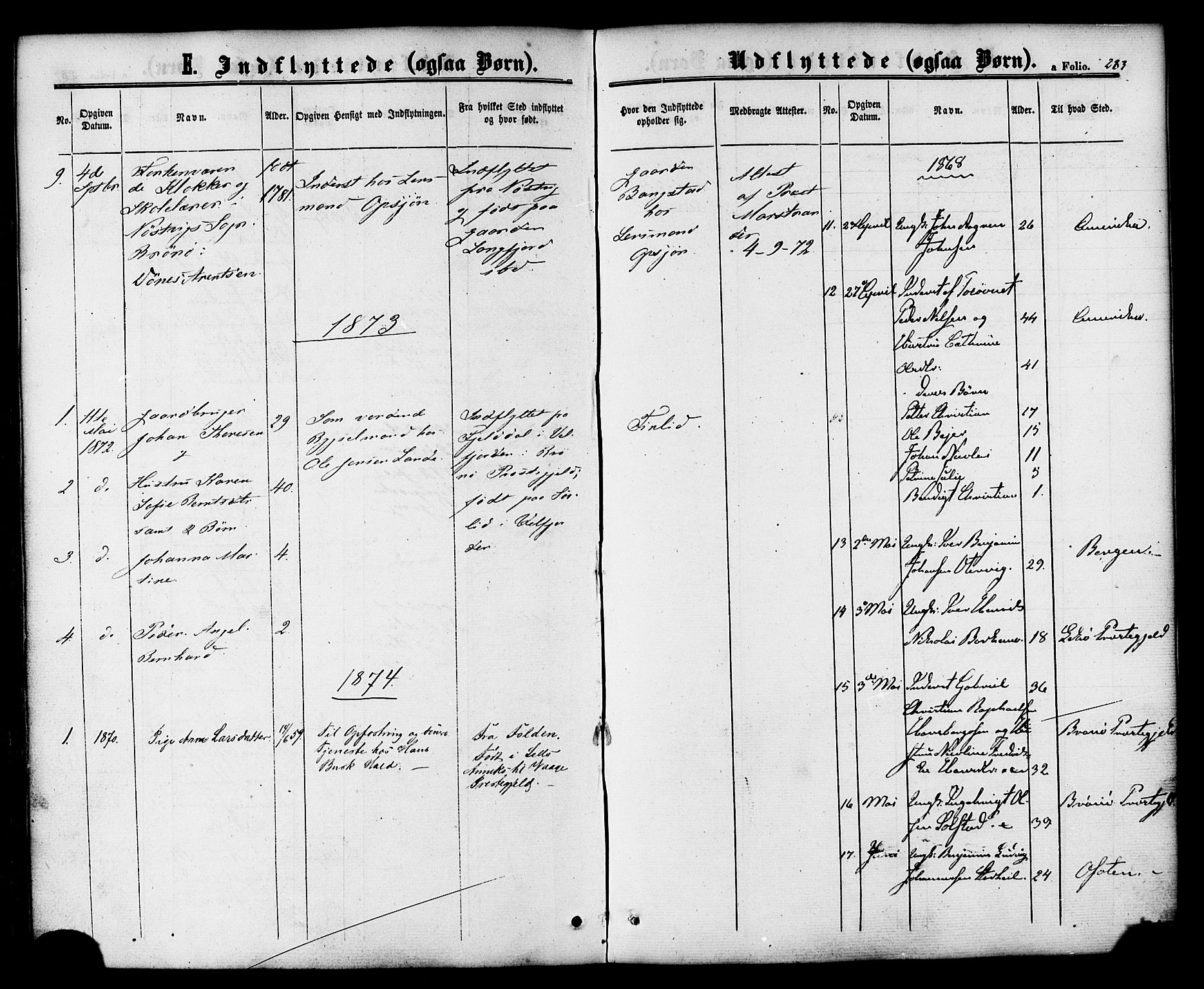 Ministerialprotokoller, klokkerbøker og fødselsregistre - Nordland, SAT/A-1459/810/L0146: Ministerialbok nr. 810A08 /1, 1862-1874, s. 283