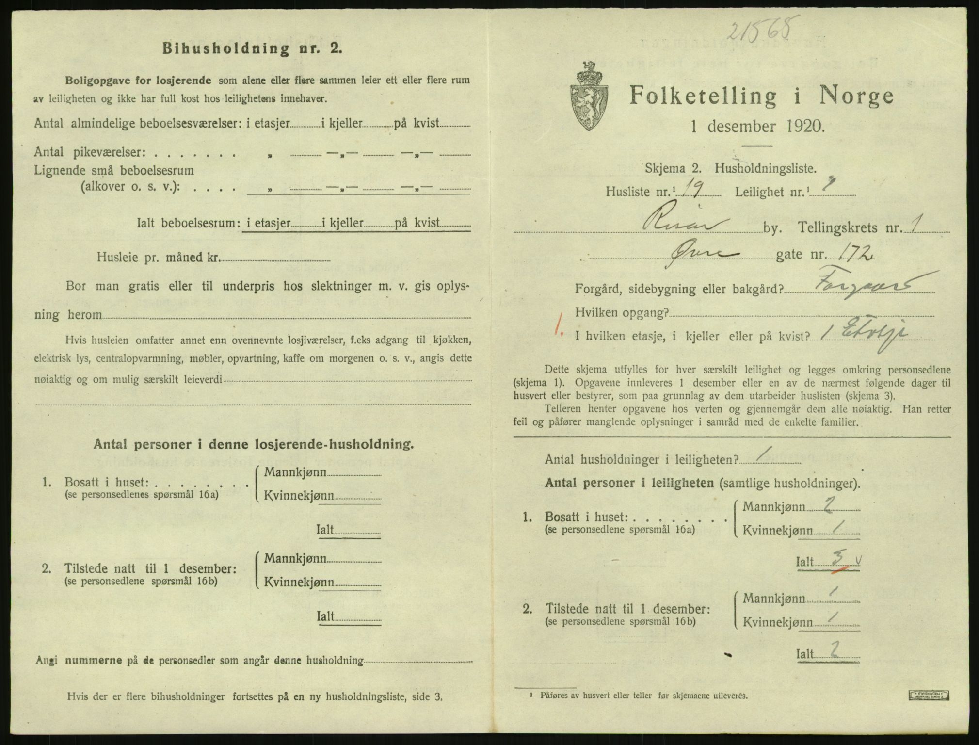 SAK, Folketelling 1920 for 0901 Risør kjøpstad, 1920, s. 1383