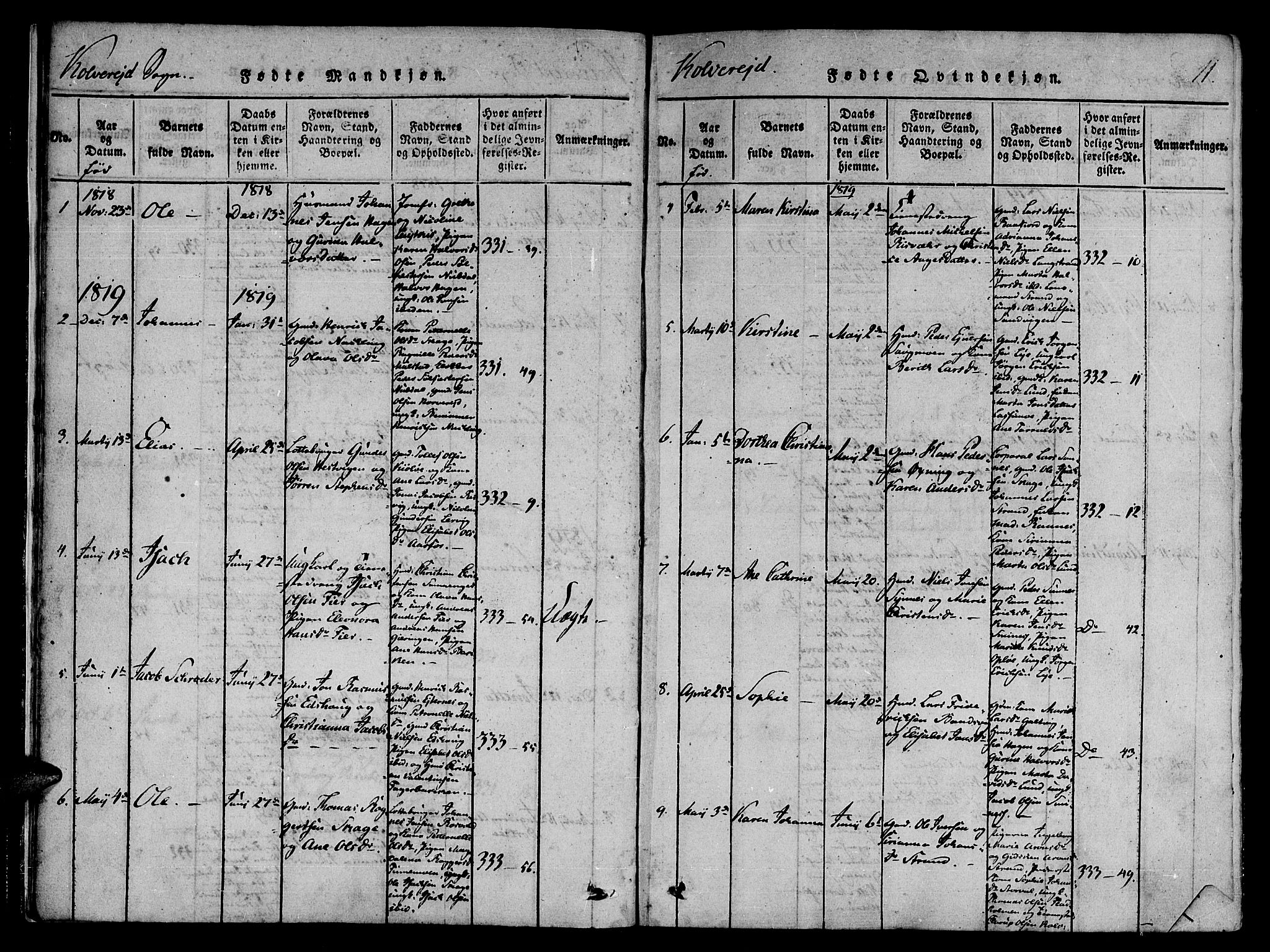 Ministerialprotokoller, klokkerbøker og fødselsregistre - Nord-Trøndelag, SAT/A-1458/780/L0636: Ministerialbok nr. 780A03 /1, 1815-1830, s. 11