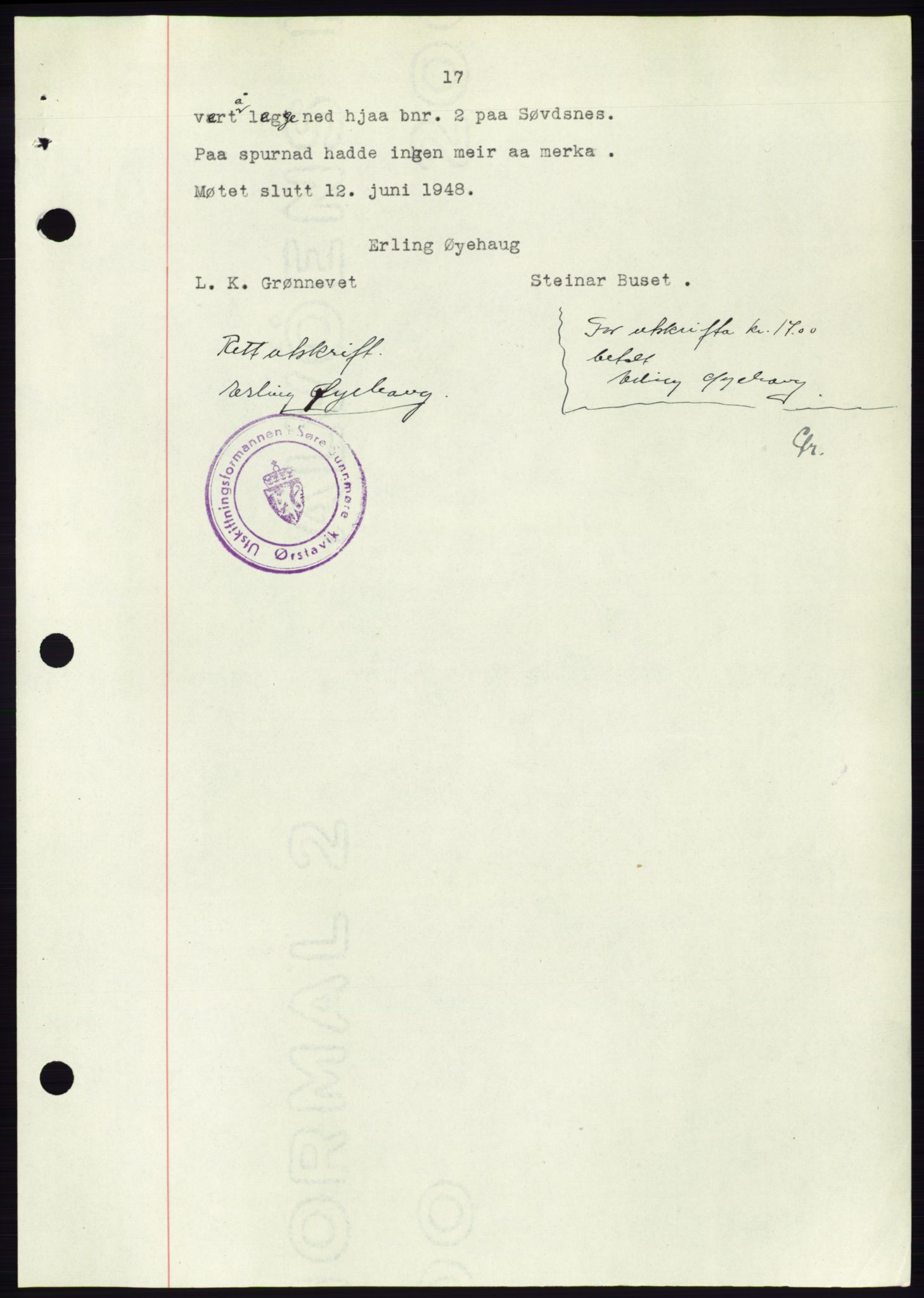 Søre Sunnmøre sorenskriveri, AV/SAT-A-4122/1/2/2C/L0083: Pantebok nr. 9A, 1948-1949, Dagboknr: 60/1949