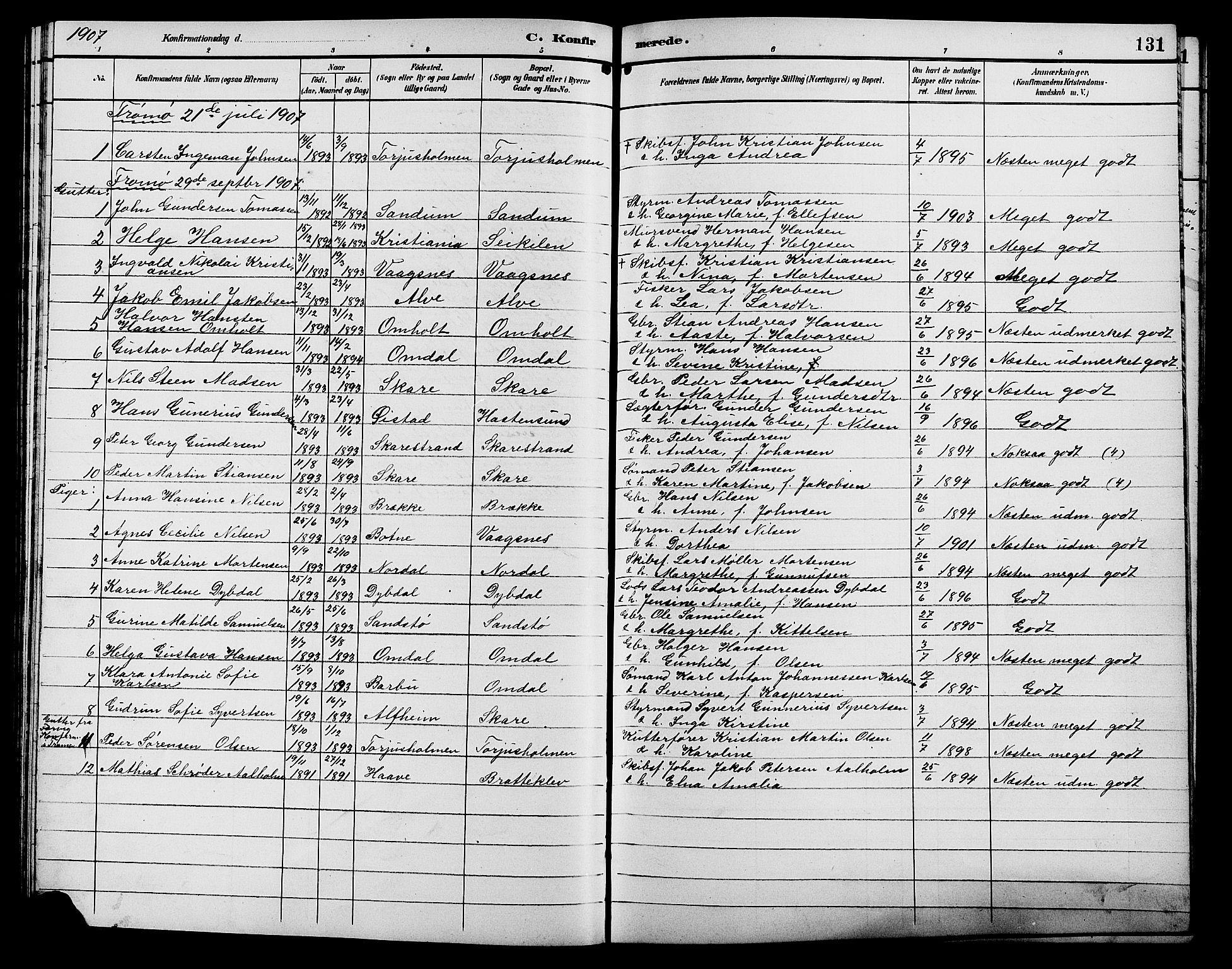 Tromøy sokneprestkontor, AV/SAK-1111-0041/F/Fb/L0006: Klokkerbok nr. B 6, 1892-1907, s. 131