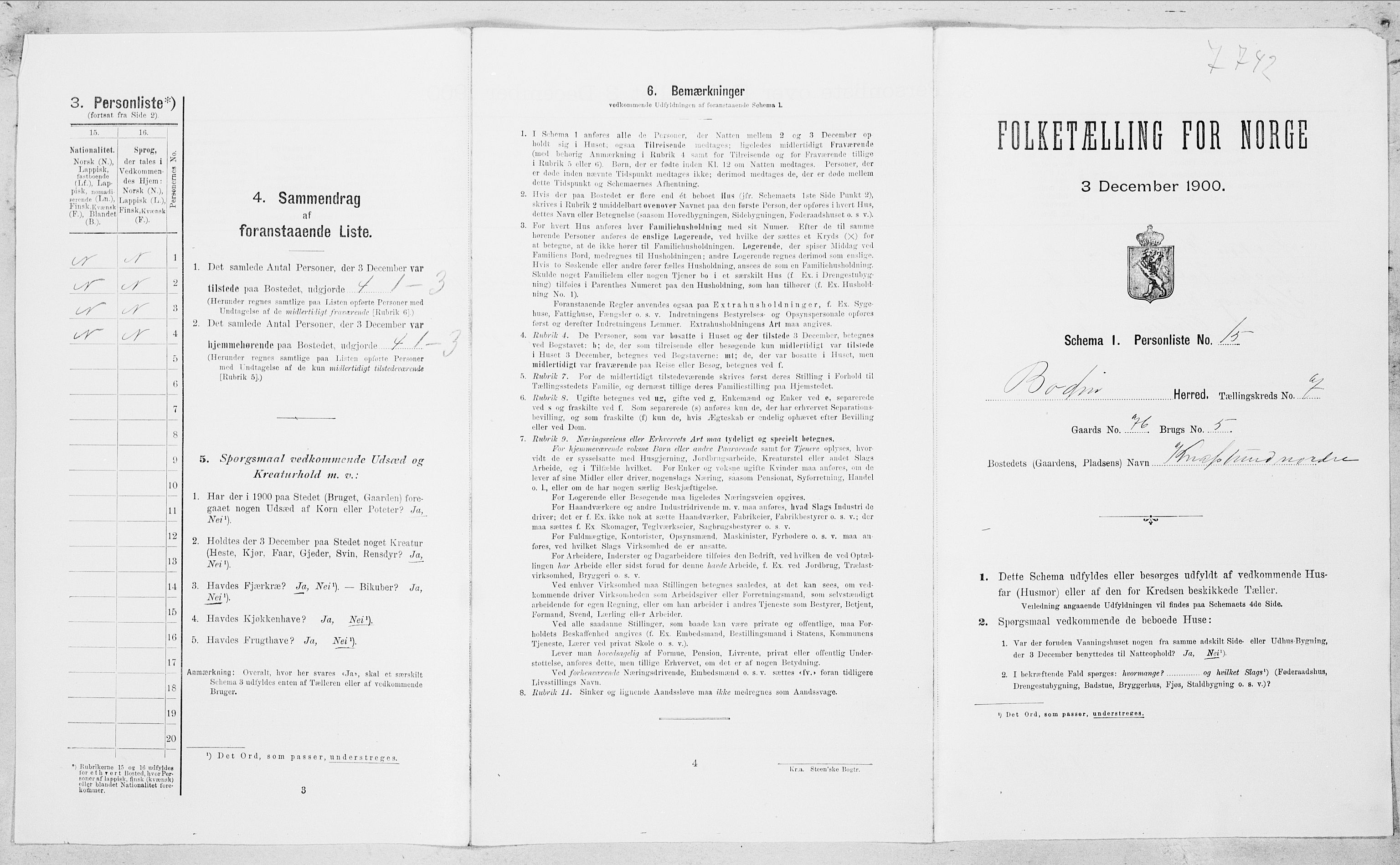 SAT, Folketelling 1900 for 1843 Bodin herred, 1900, s. 1044