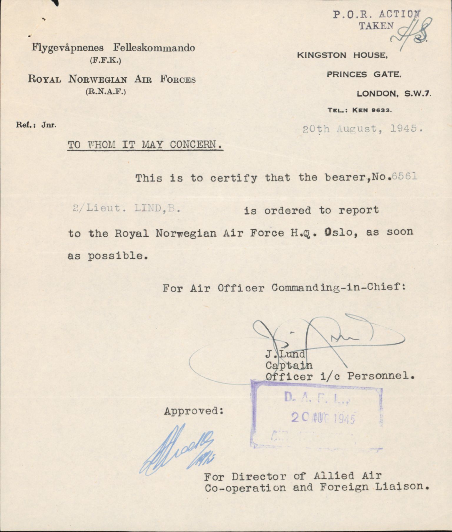 Forsvaret, Forsvarets overkommando/Luftforsvarsstaben, AV/RA-RAFA-4079/P/Pa/L0013: Personellmapper, 1905, s. 409