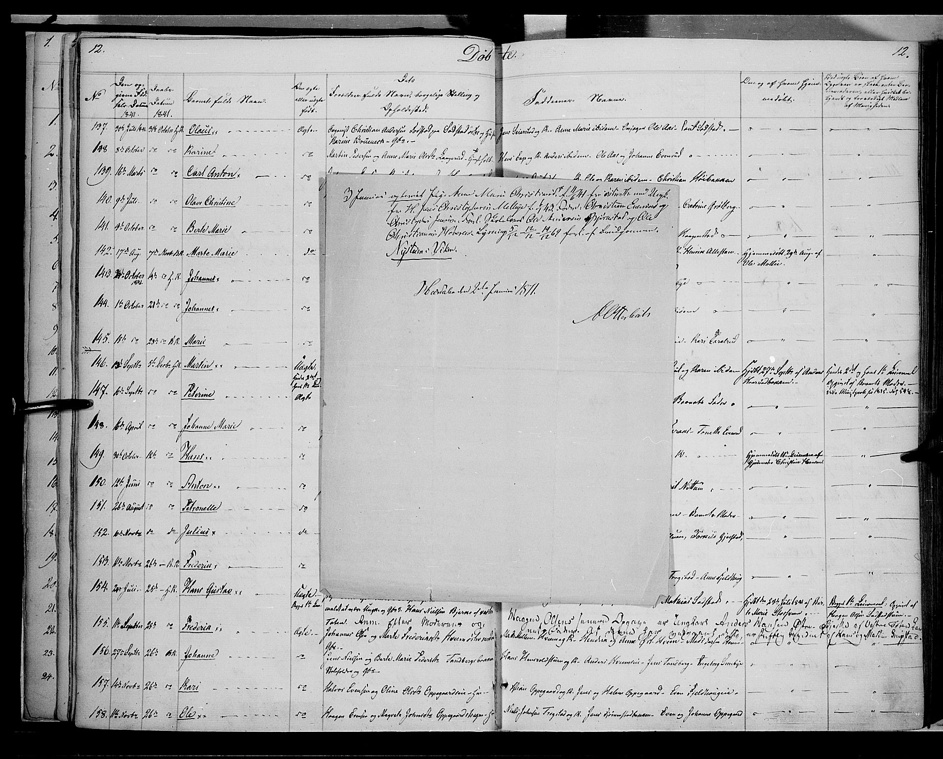 Østre Toten prestekontor, AV/SAH-PREST-104/H/Ha/Haa/L0002: Ministerialbok nr. 2, 1840-1847, s. 12