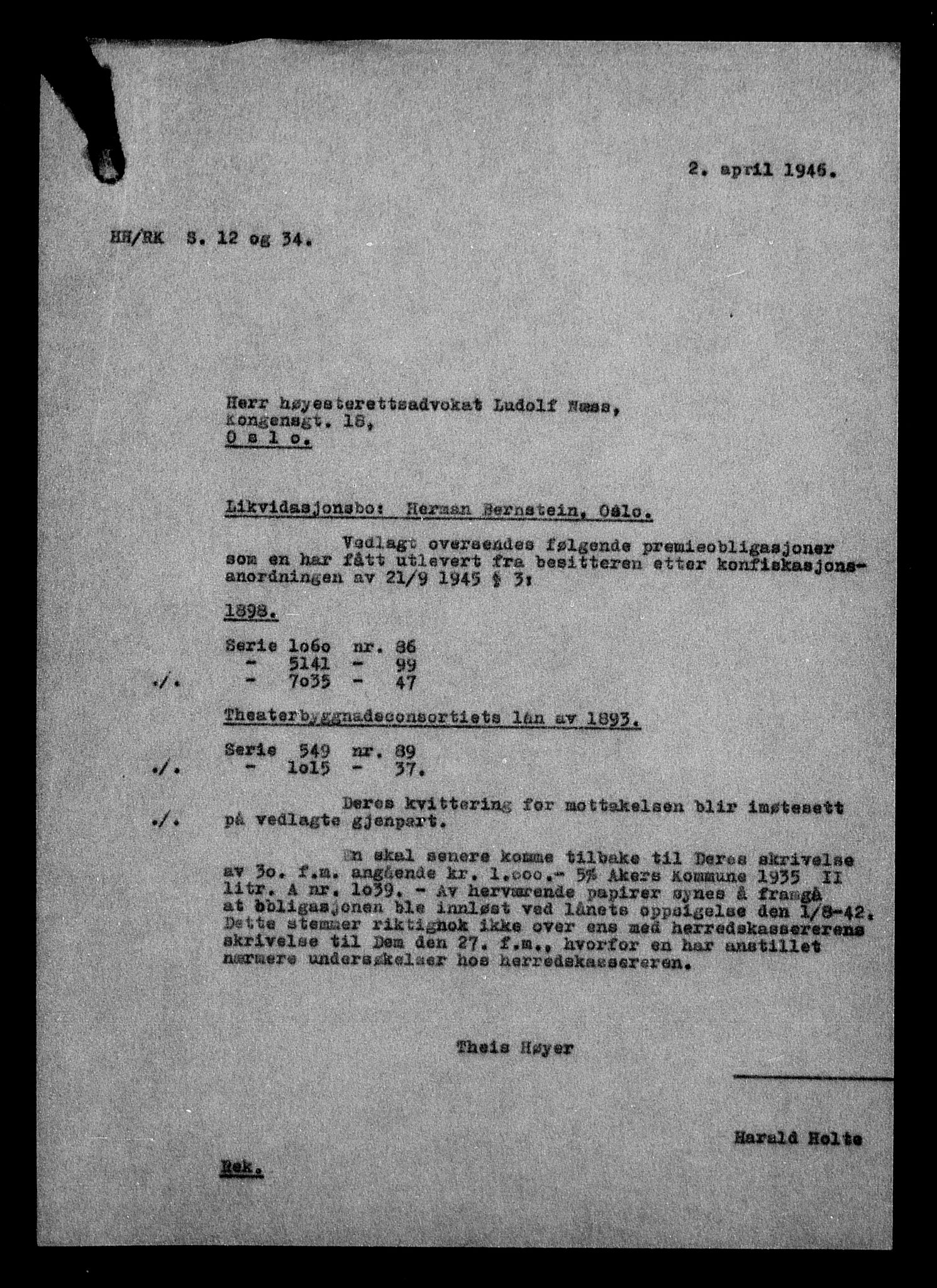 Justisdepartementet, Tilbakeføringskontoret for inndratte formuer, AV/RA-S-1564/H/Hc/Hcc/L0922: --, 1945-1947, s. 374