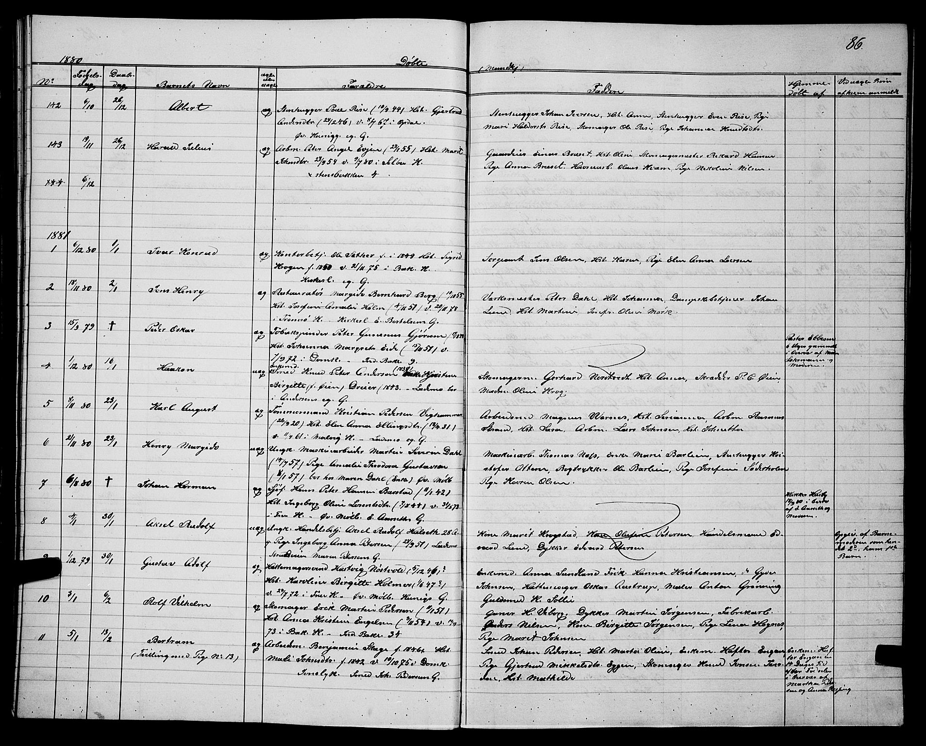 Ministerialprotokoller, klokkerbøker og fødselsregistre - Sør-Trøndelag, SAT/A-1456/604/L0220: Klokkerbok nr. 604C03, 1870-1885, s. 86