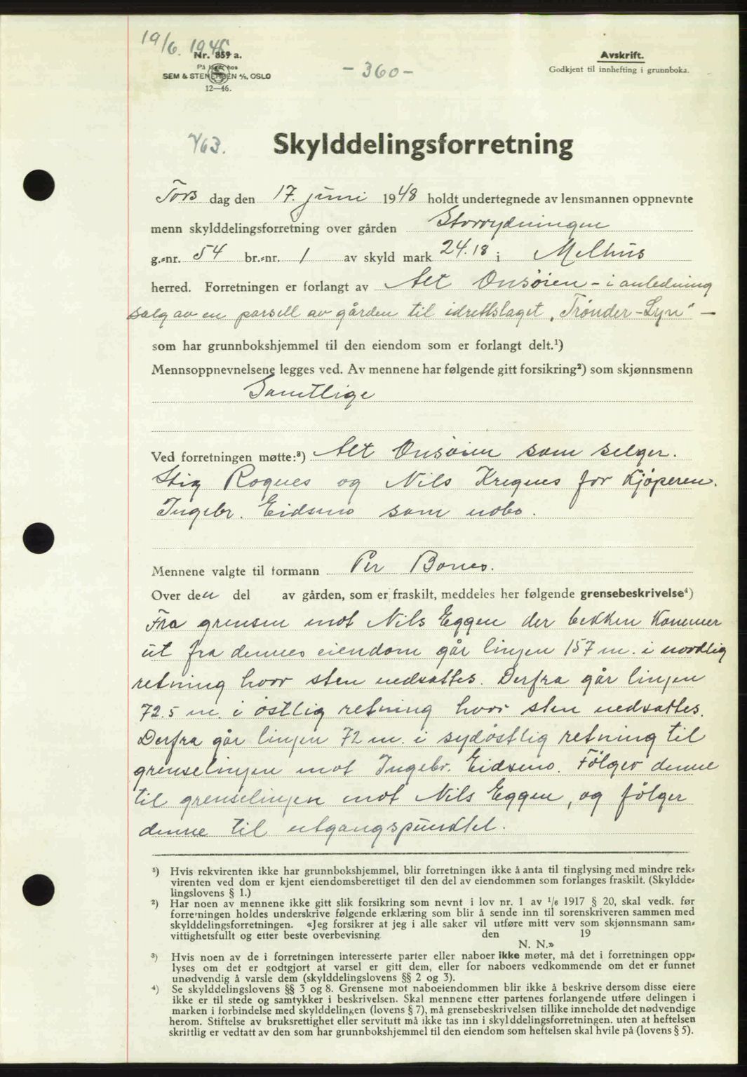 Gauldal sorenskriveri, SAT/A-0014/1/2/2C: Pantebok nr. A6, 1948-1948, Dagboknr: 763/1948