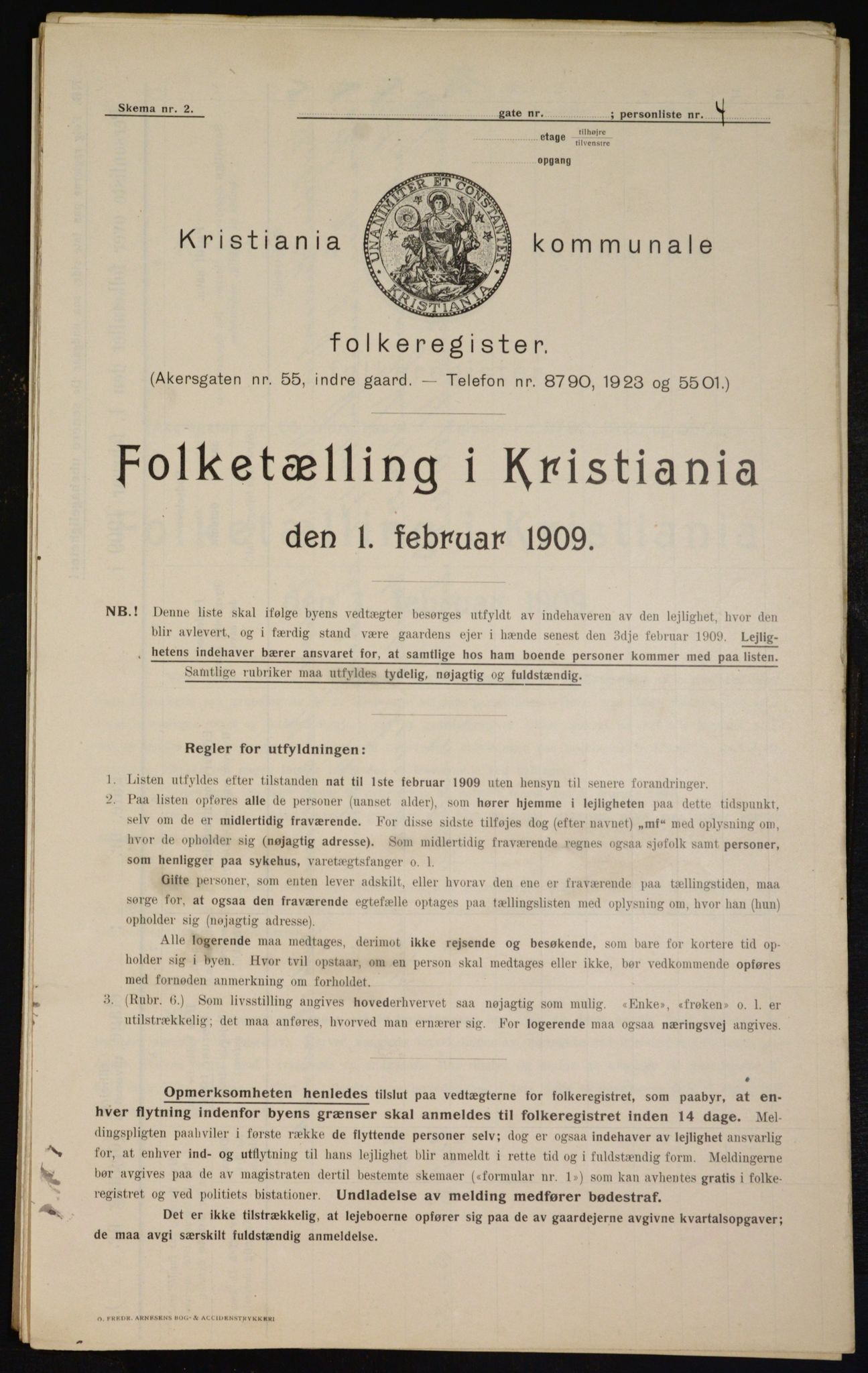 OBA, Kommunal folketelling 1.2.1909 for Kristiania kjøpstad, 1909, s. 50393