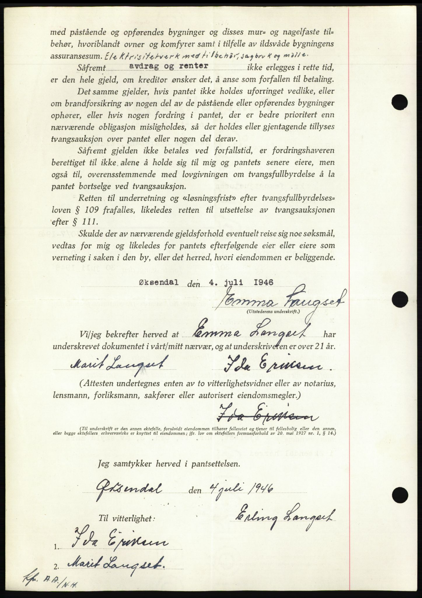 Nordmøre sorenskriveri, AV/SAT-A-4132/1/2/2Ca: Pantebok nr. B94, 1946-1946, Dagboknr: 1422/1946