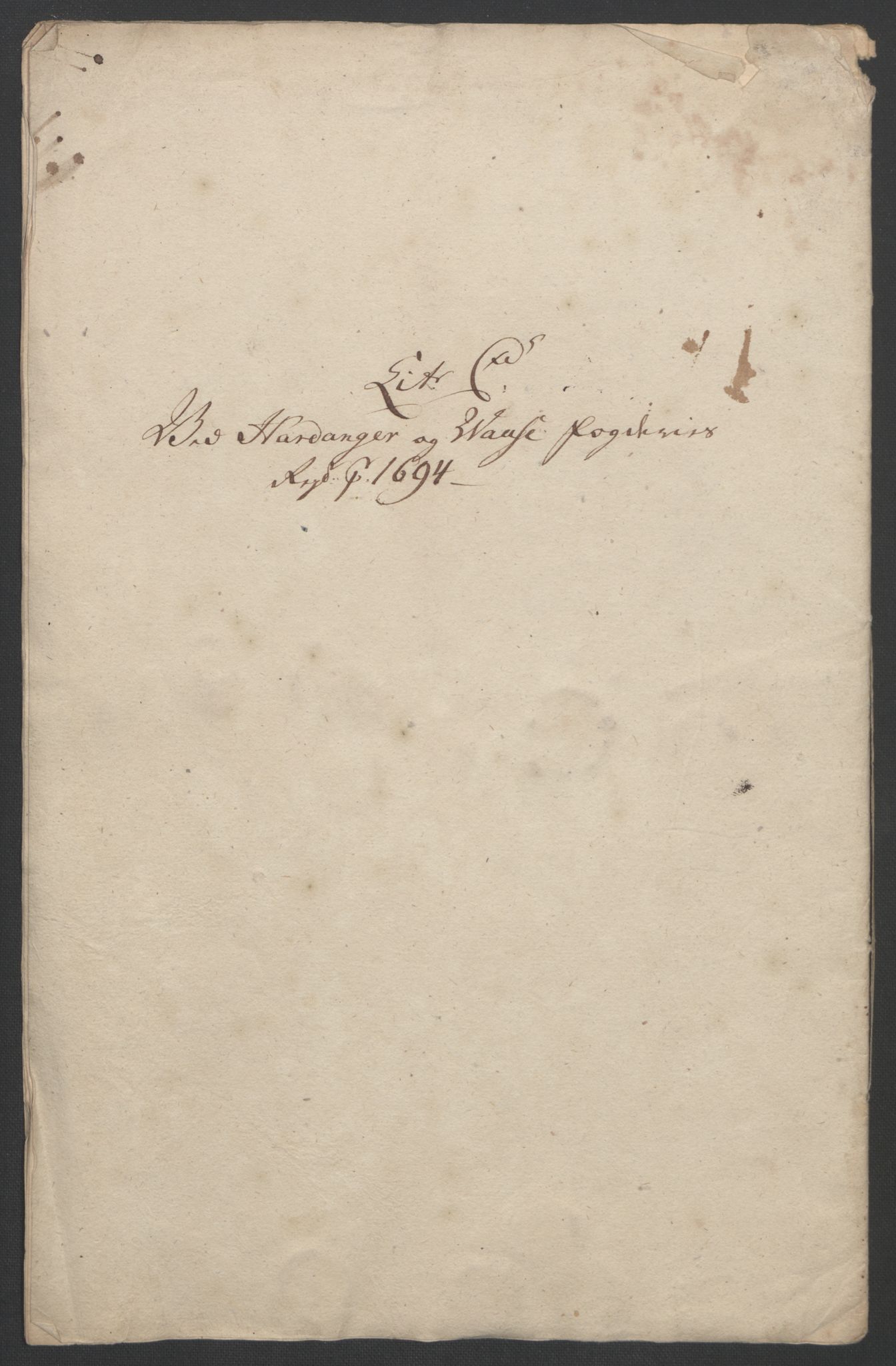 Rentekammeret inntil 1814, Reviderte regnskaper, Fogderegnskap, AV/RA-EA-4092/R48/L2975: Fogderegnskap Sunnhordland og Hardanger, 1694, s. 303