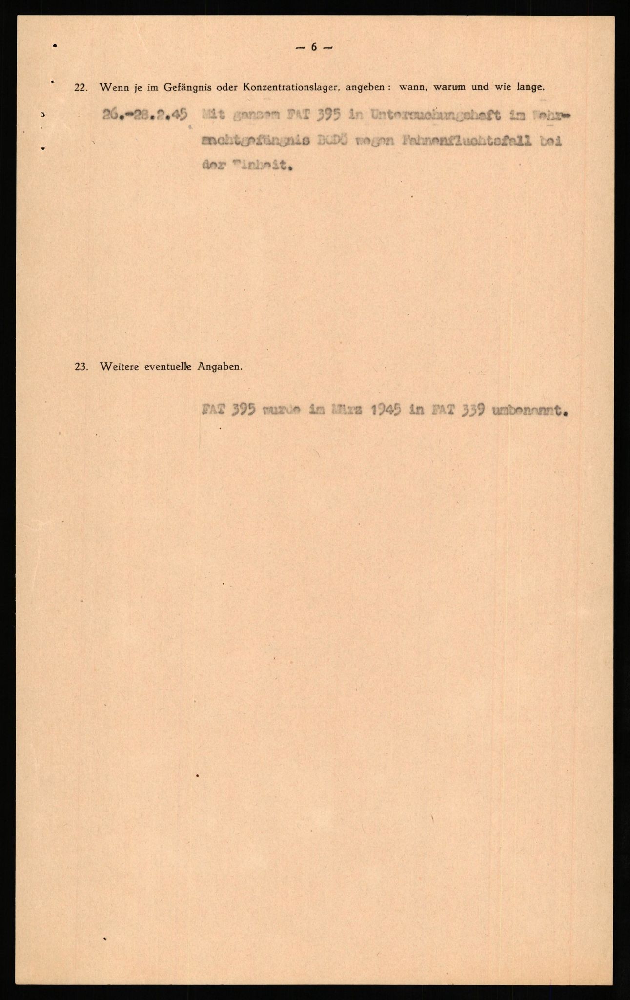 Forsvaret, Forsvarets overkommando II, AV/RA-RAFA-3915/D/Db/L0034: CI Questionaires. Tyske okkupasjonsstyrker i Norge. Tyskere., 1945-1946, s. 249