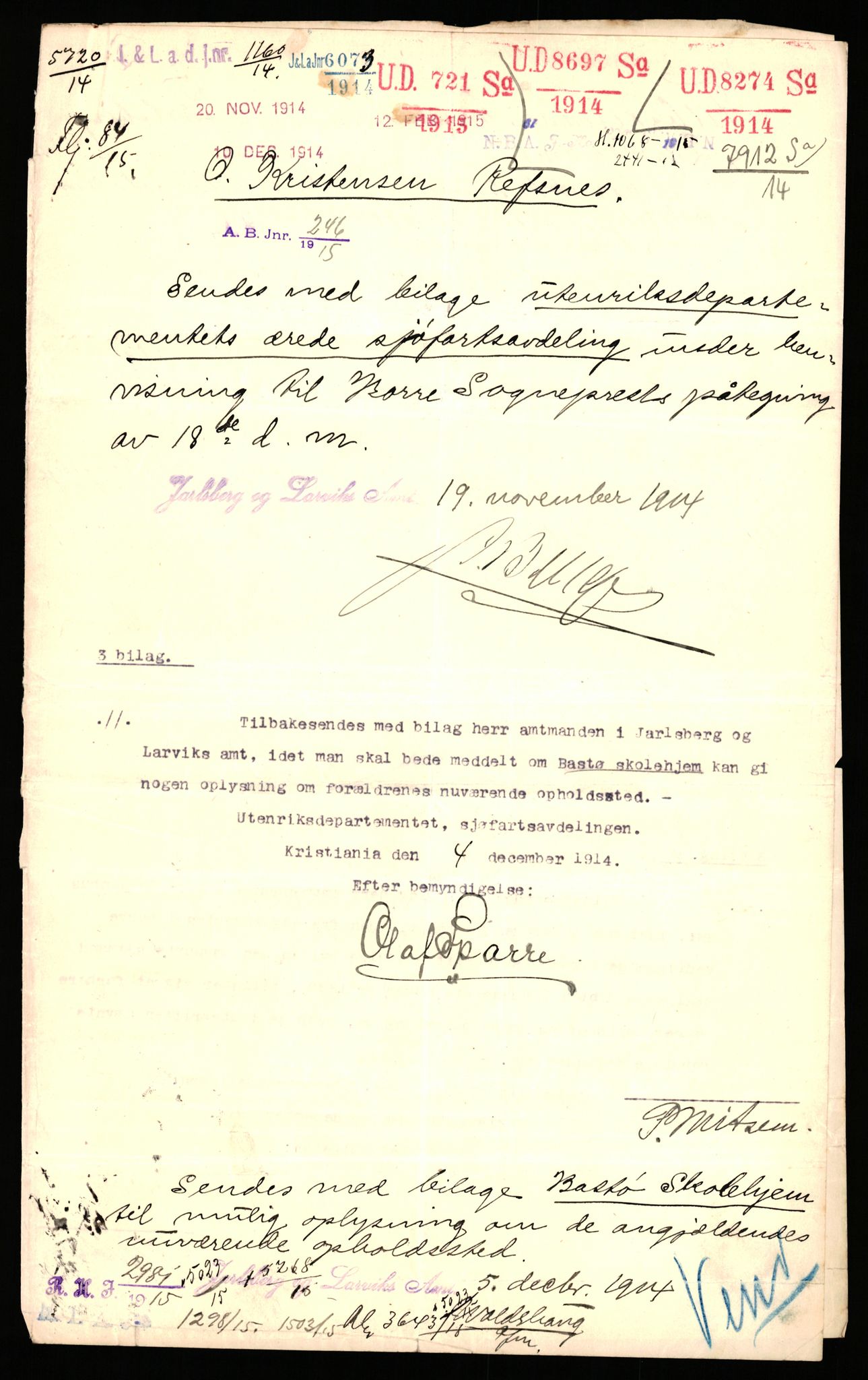 Handelsdepartementet, Sjøfartsavdelingen, 1. sjømannskontor, AV/RA-S-1405/D/Dm/L0010: Forliste skip Lar - Min, 1906-1920, s. 499