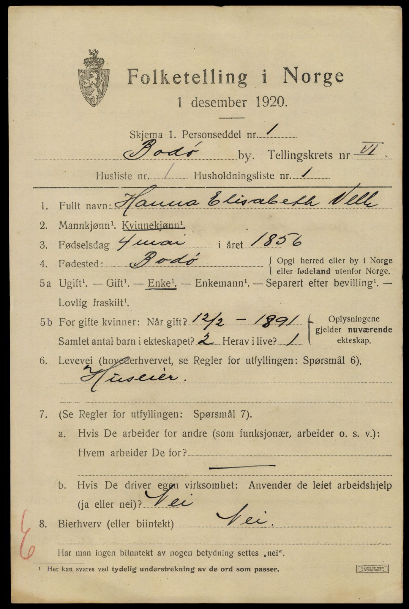 SAT, Folketelling 1920 for 1804 Bodø kjøpstad, 1920, s. 9435