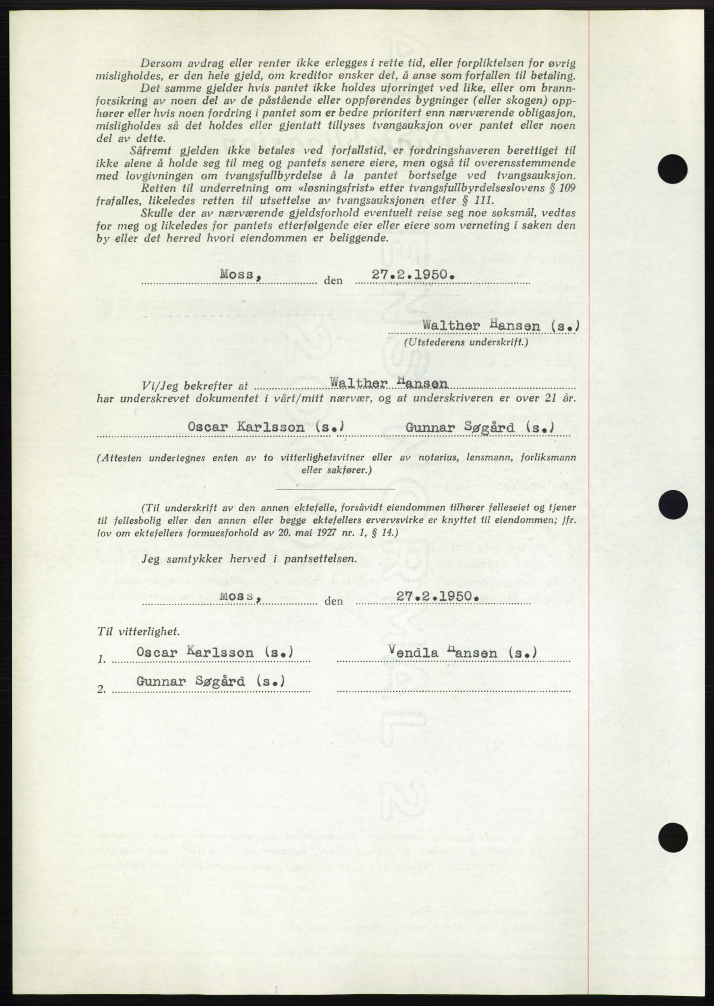 Moss sorenskriveri, SAO/A-10168: Pantebok nr. B23, 1949-1950, Dagboknr: 674/1950