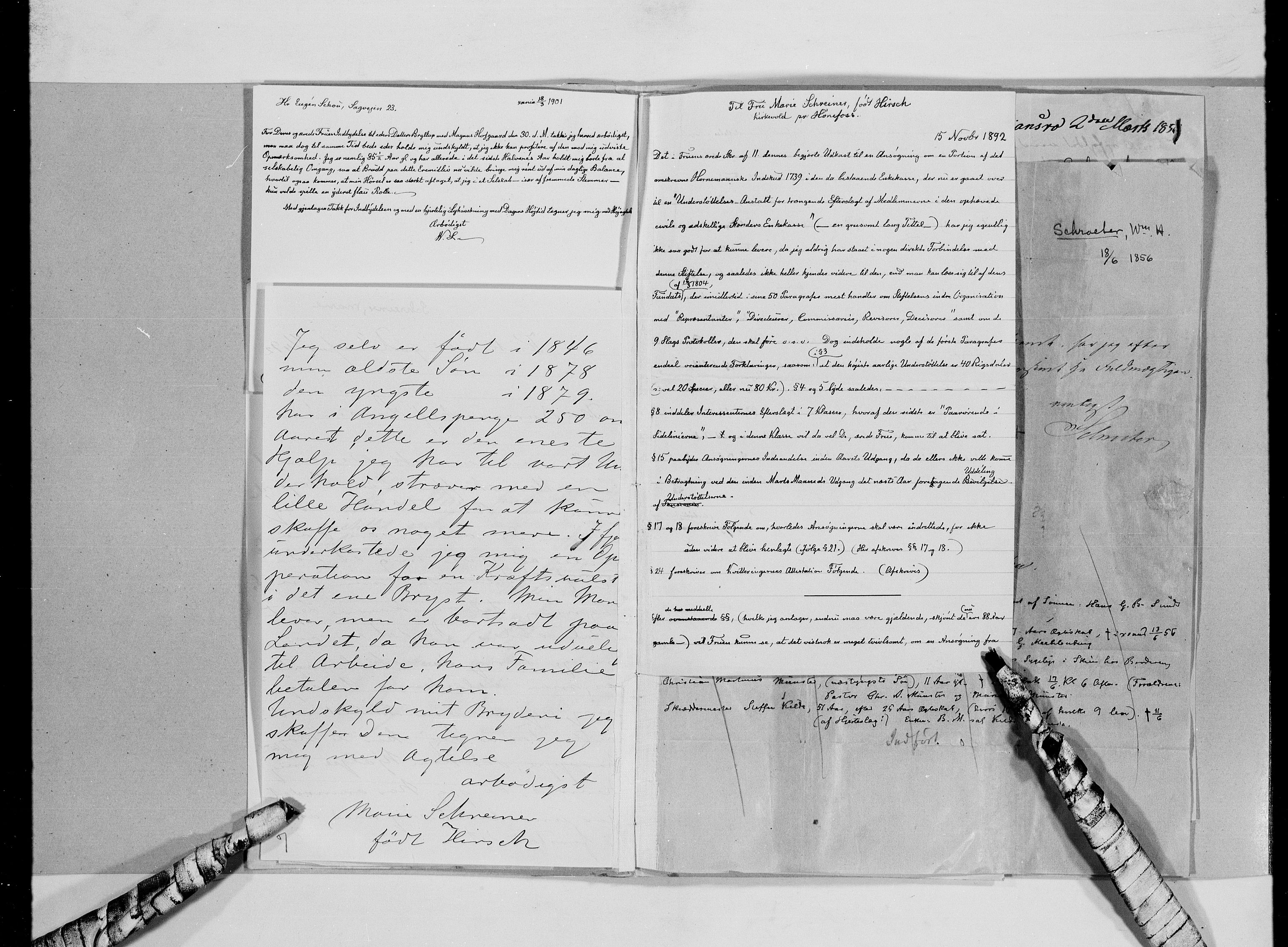Lassens samlinger, AV/RA-PA-0051/G/L0100: Alfabetisk ordnede brev til Wilhelm Lassen: Olsen - Swalin, 1815-1907, s. 96