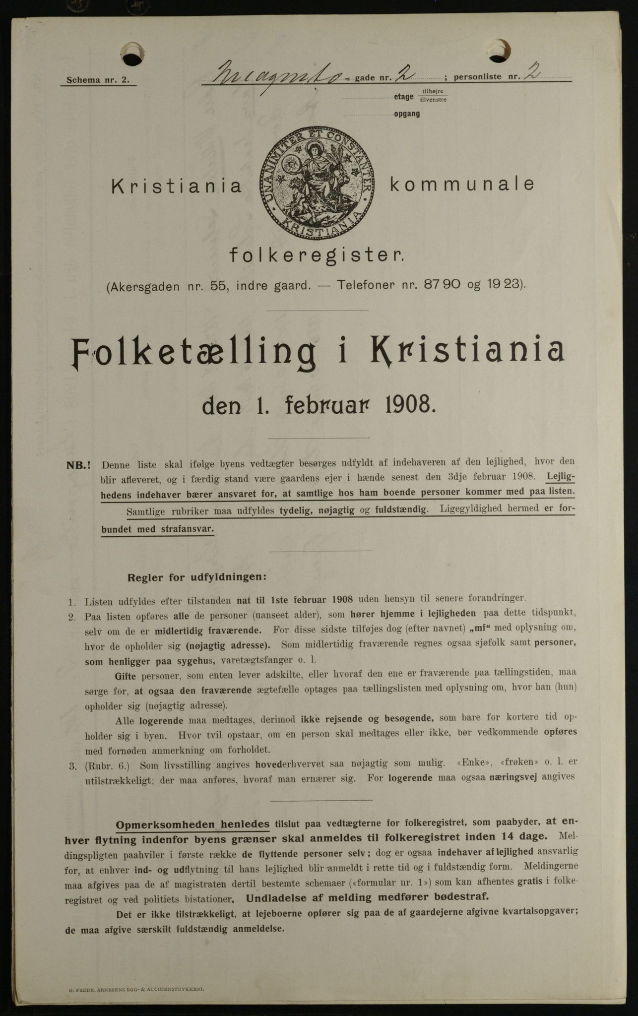 OBA, Kommunal folketelling 1.2.1908 for Kristiania kjøpstad, 1908, s. 39499