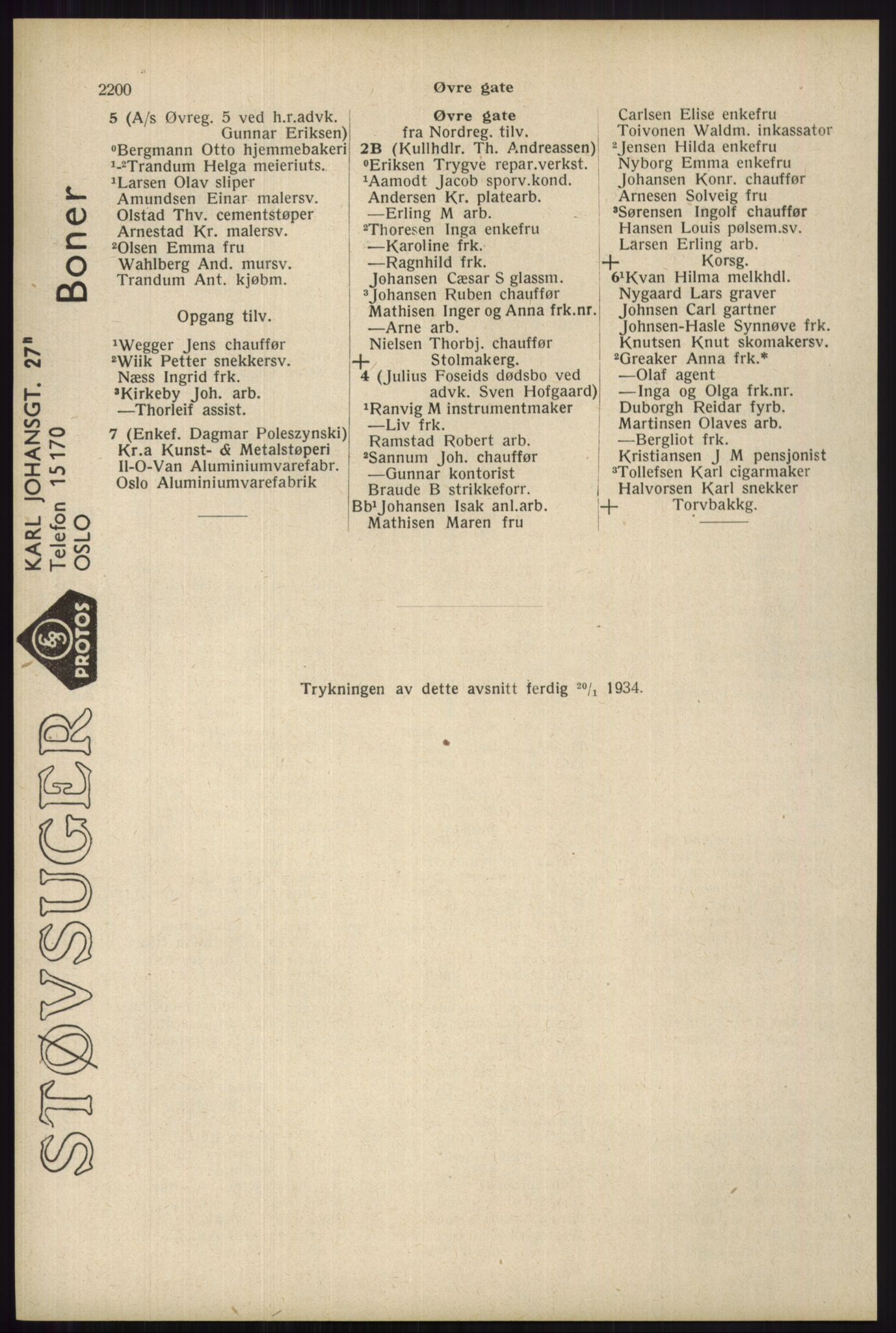 Kristiania/Oslo adressebok, PUBL/-, 1934, s. 2200