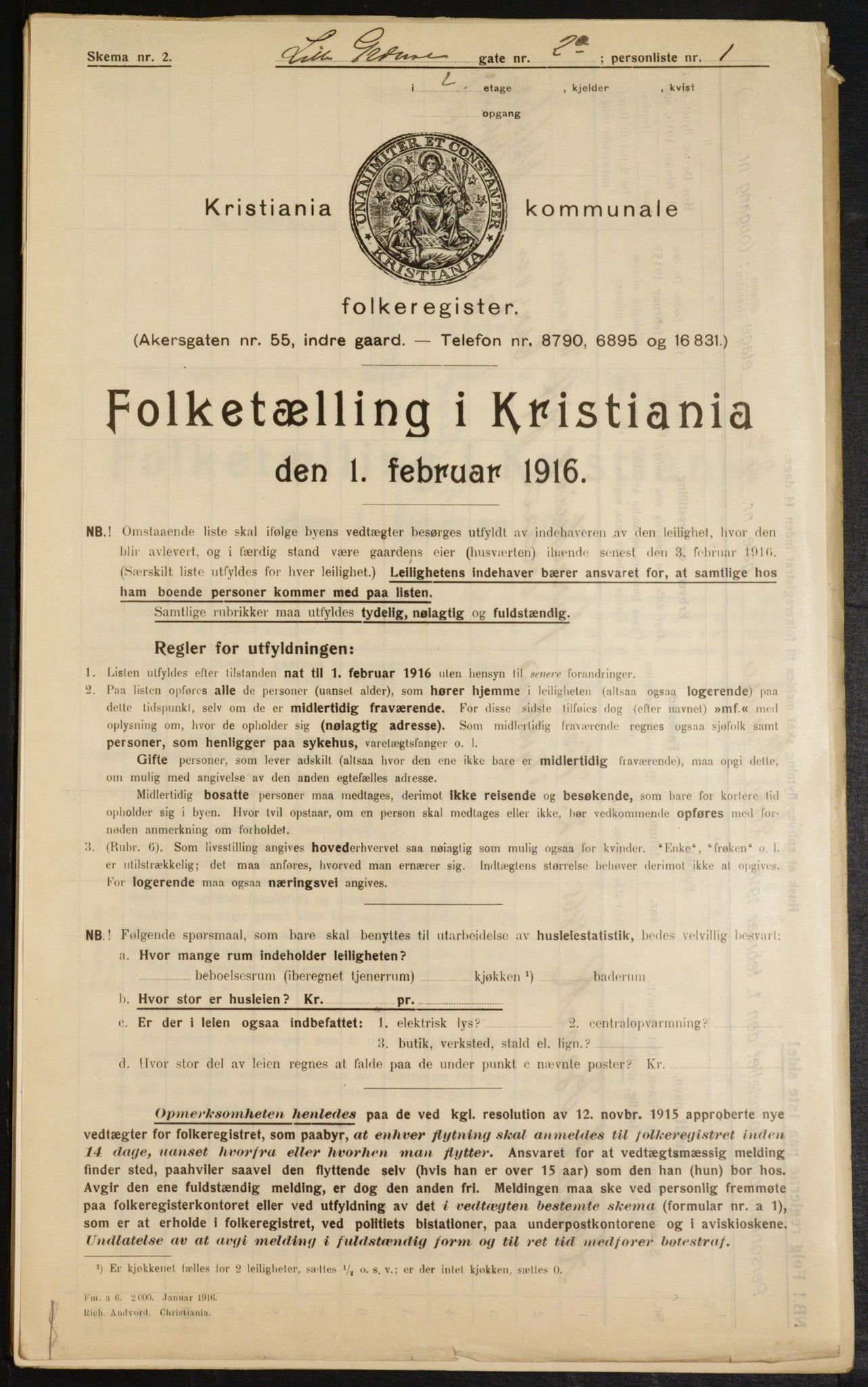 OBA, Kommunal folketelling 1.2.1916 for Kristiania, 1916, s. 58843