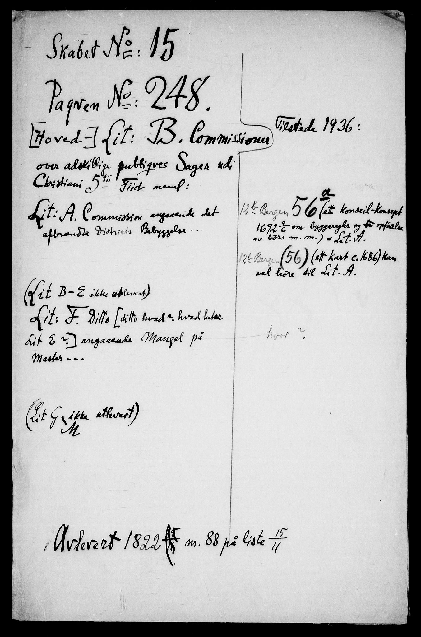 Danske Kanselli, Skapsaker, AV/RA-EA-4061/F/L0088: Skap 15, pakke 248B-259, litra F, 1650-1726, s. 2