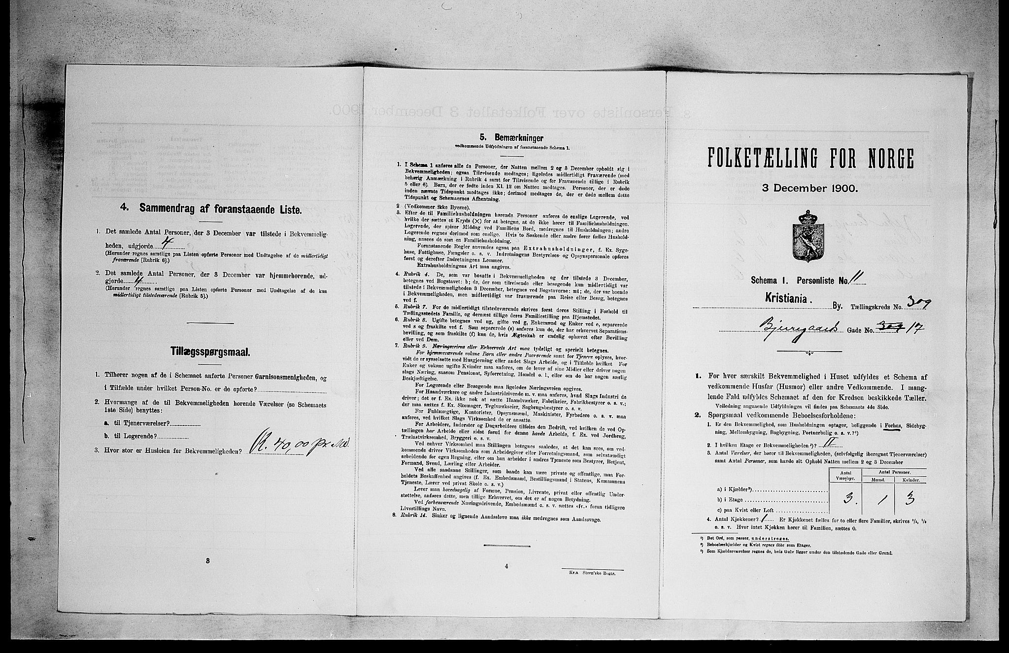 SAO, Folketelling 1900 for 0301 Kristiania kjøpstad, 1900, s. 5639