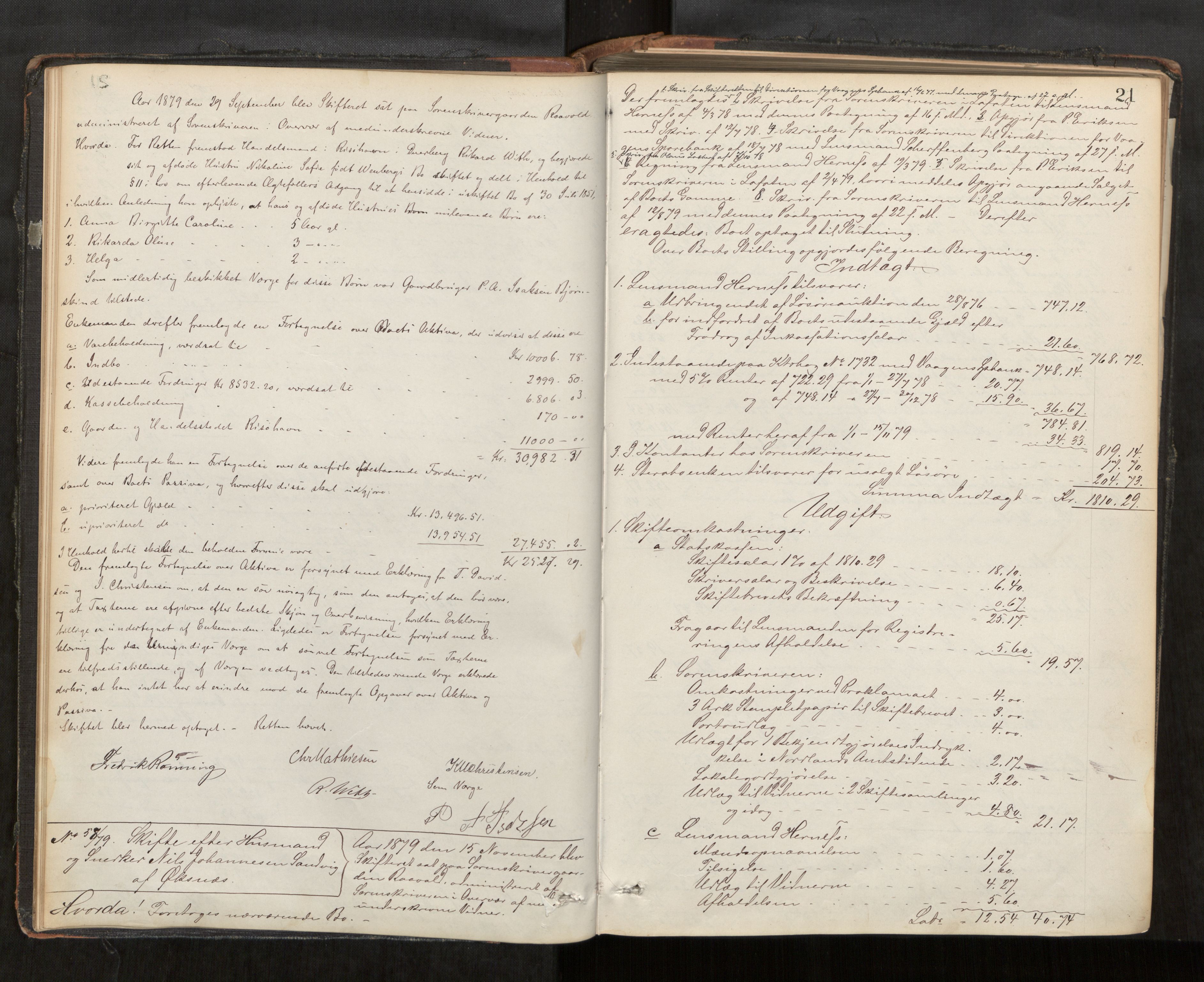 Vesterålen sorenskriveri, AV/SAT-A-4180/1/3/3A/L0021: Skifteslutningsprotokoll, 1879-1890, s. 21