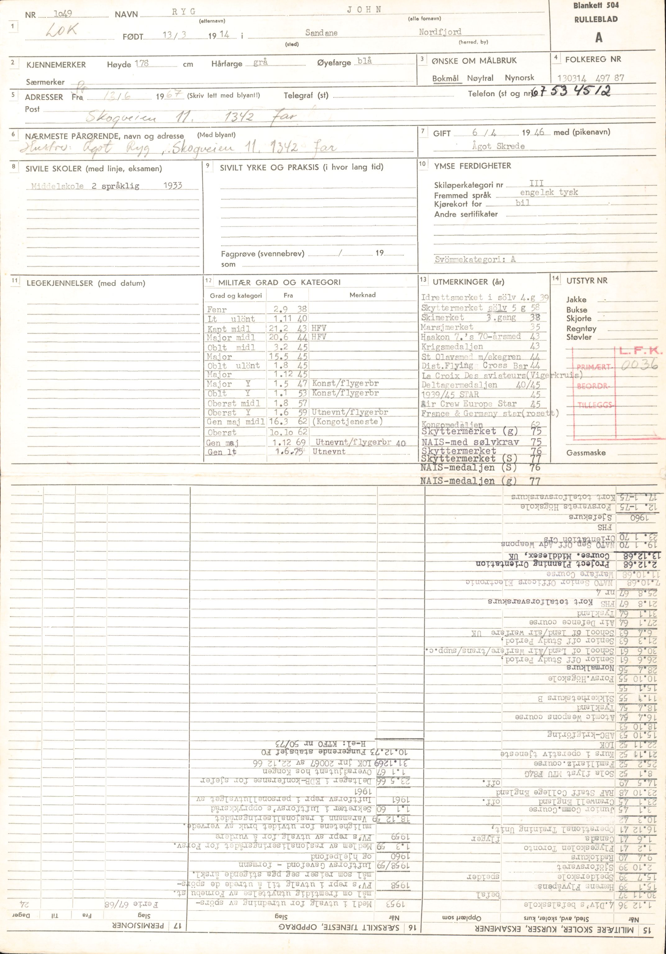 Forsvaret, Forsvarets overkommando/Luftforsvarsstaben, AV/RA-RAFA-4079/P/Pa/L0038: Personellpapirer, 1914, s. 5