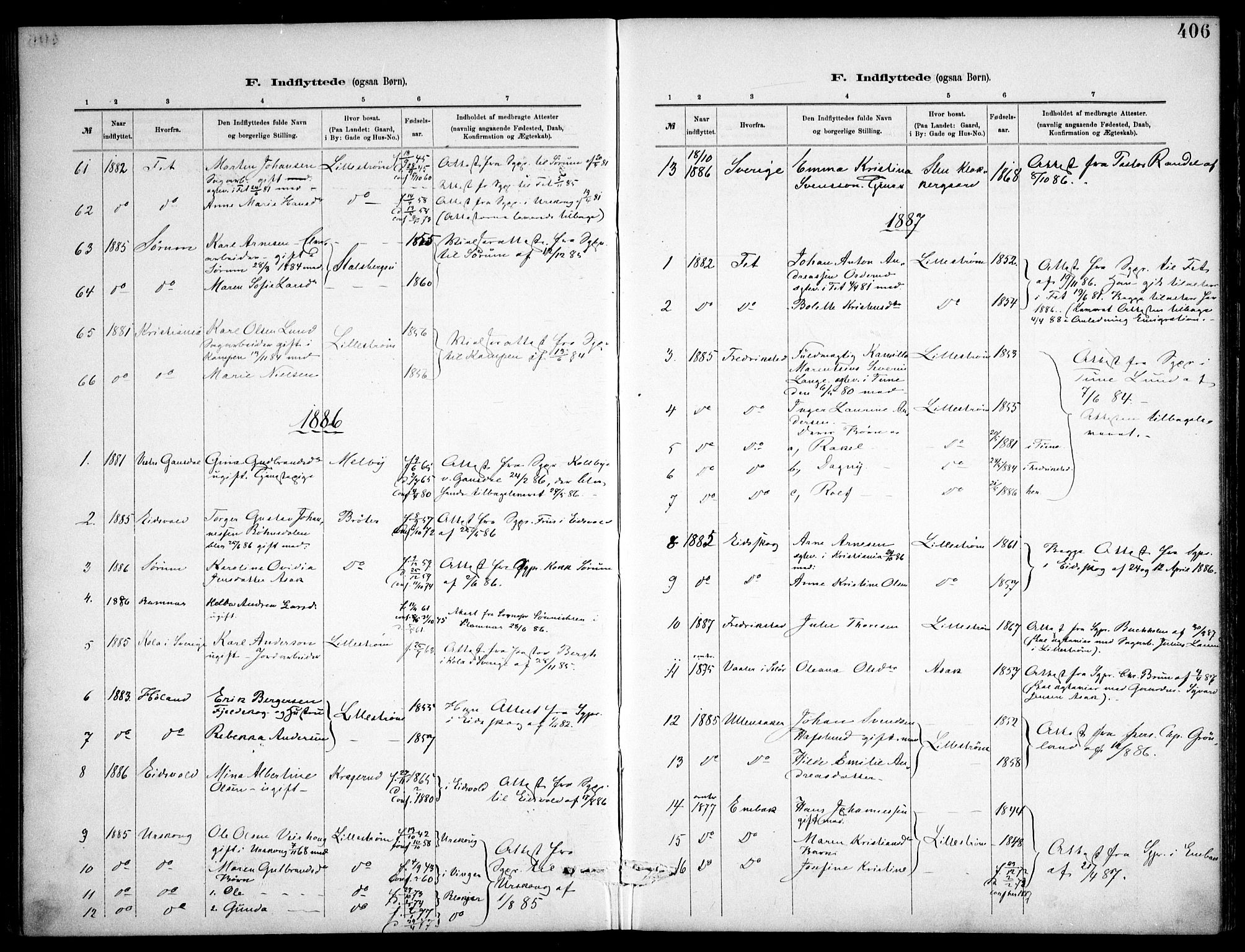 Skedsmo prestekontor Kirkebøker, AV/SAO-A-10033a/F/Fa/L0013: Ministerialbok nr. I 13, 1883-1891, s. 406