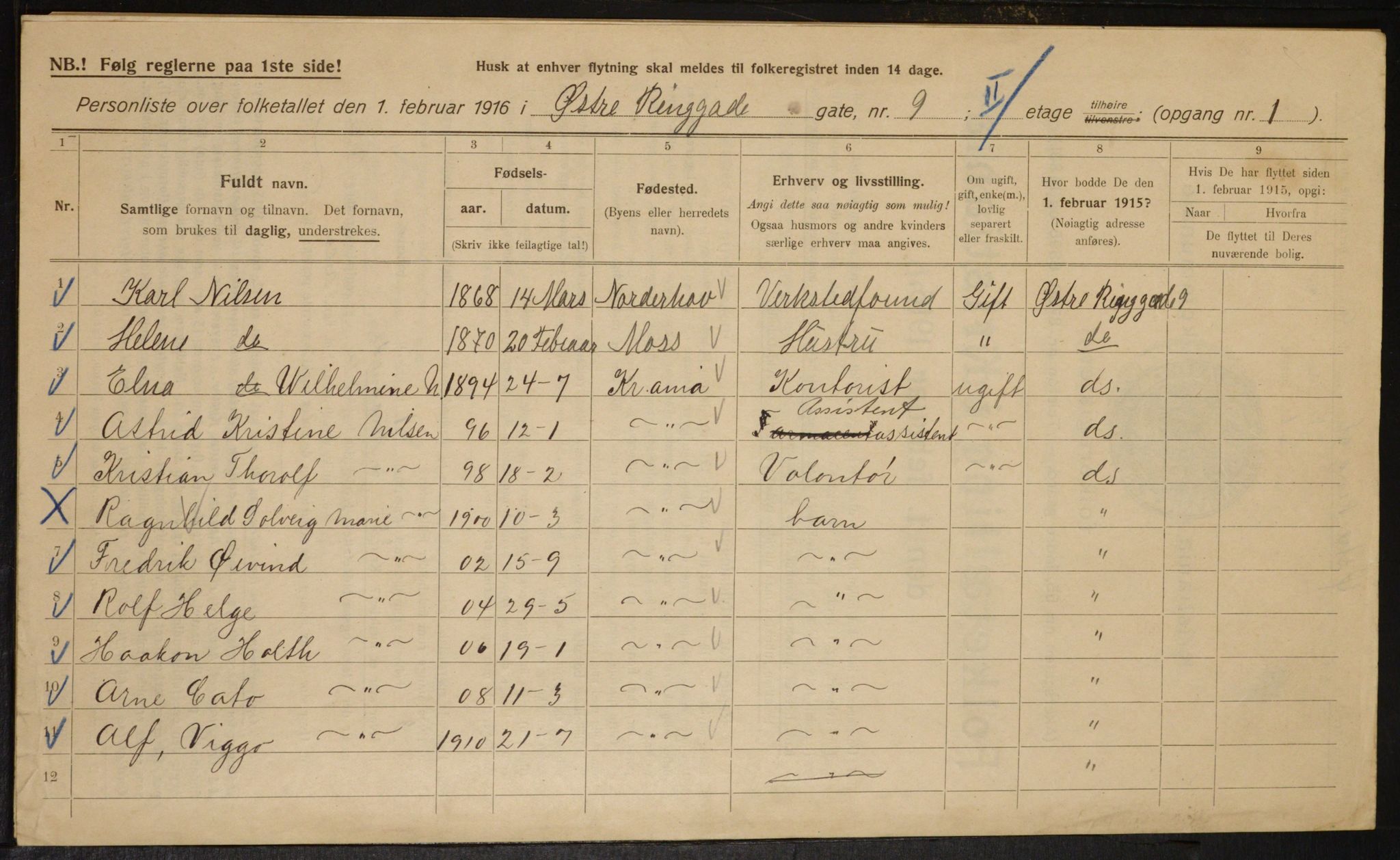 OBA, Kommunal folketelling 1.2.1916 for Kristiania, 1916, s. 133193