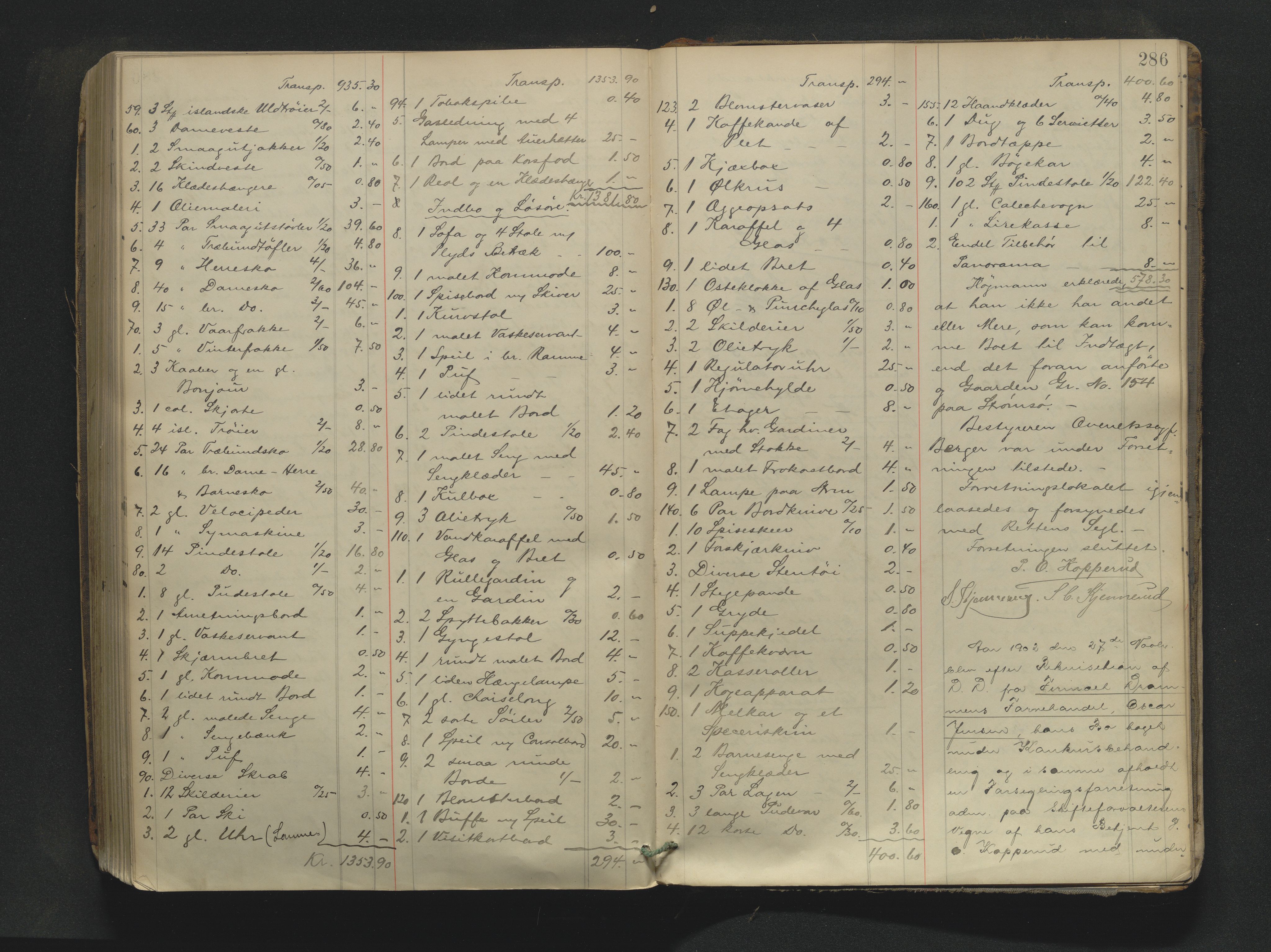 Drammen byfogd, AV/SAKO-A-222/H/Hb/Hbb/L0007: Registreringsprotokoll., 1891-1903, s. 286