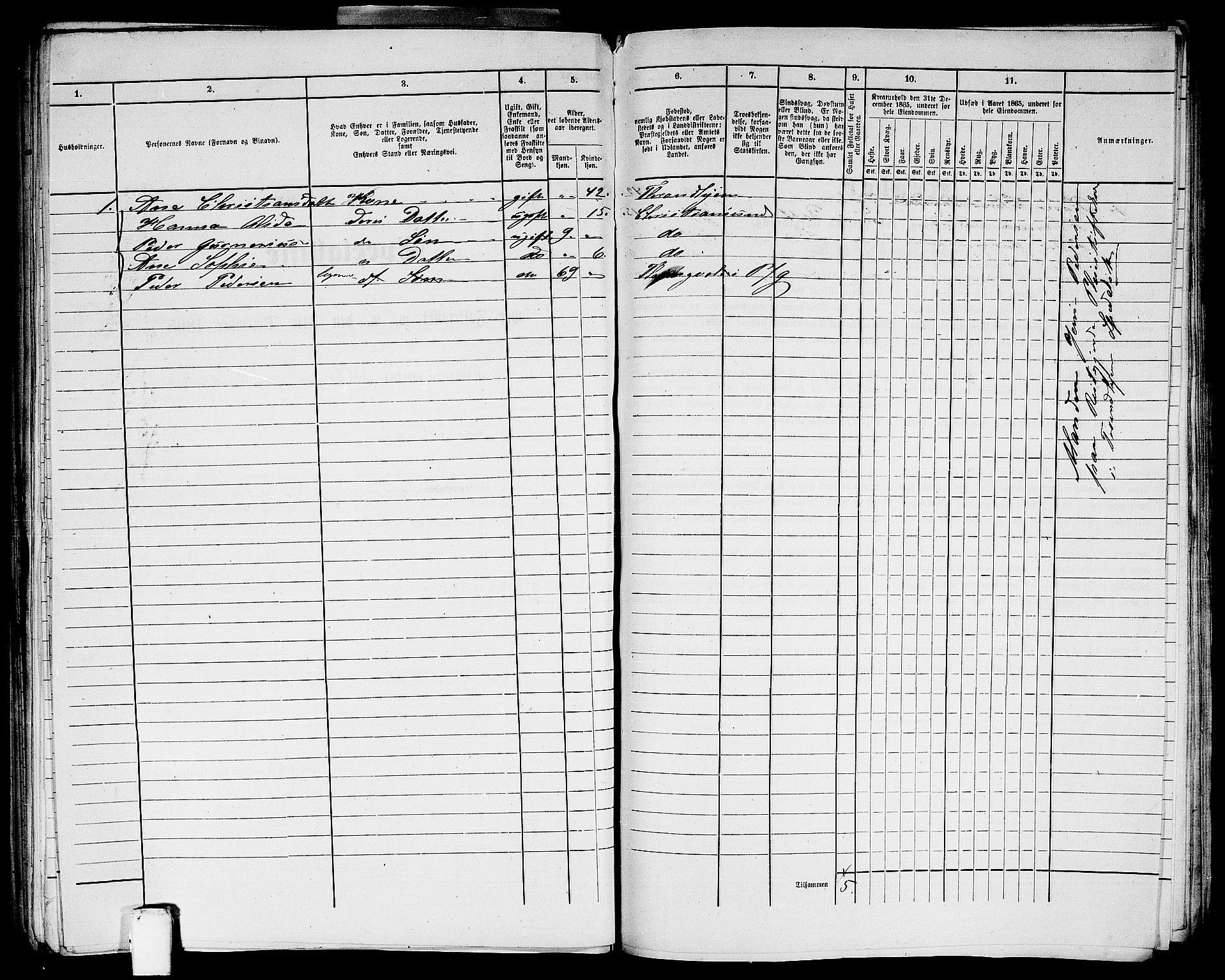 RA, Folketelling 1865 for 1503B Kristiansund prestegjeld, Kristiansund kjøpstad, 1865, s. 453