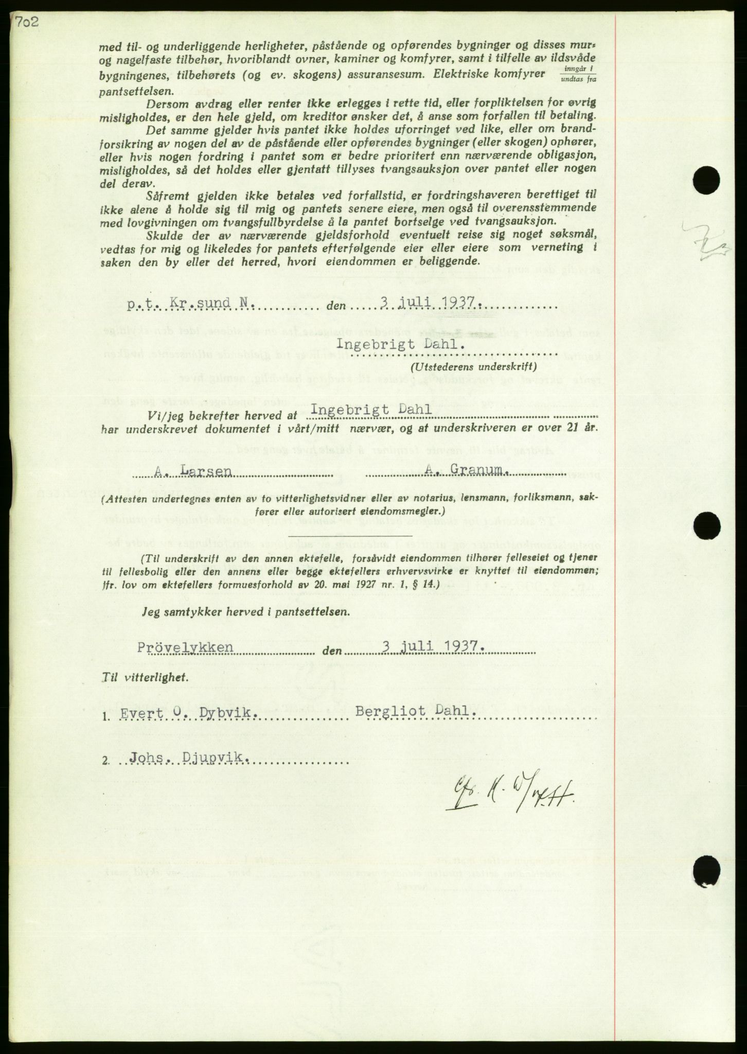 Nordmøre sorenskriveri, AV/SAT-A-4132/1/2/2Ca/L0091: Pantebok nr. B81, 1937-1937, Dagboknr: 1870/1937