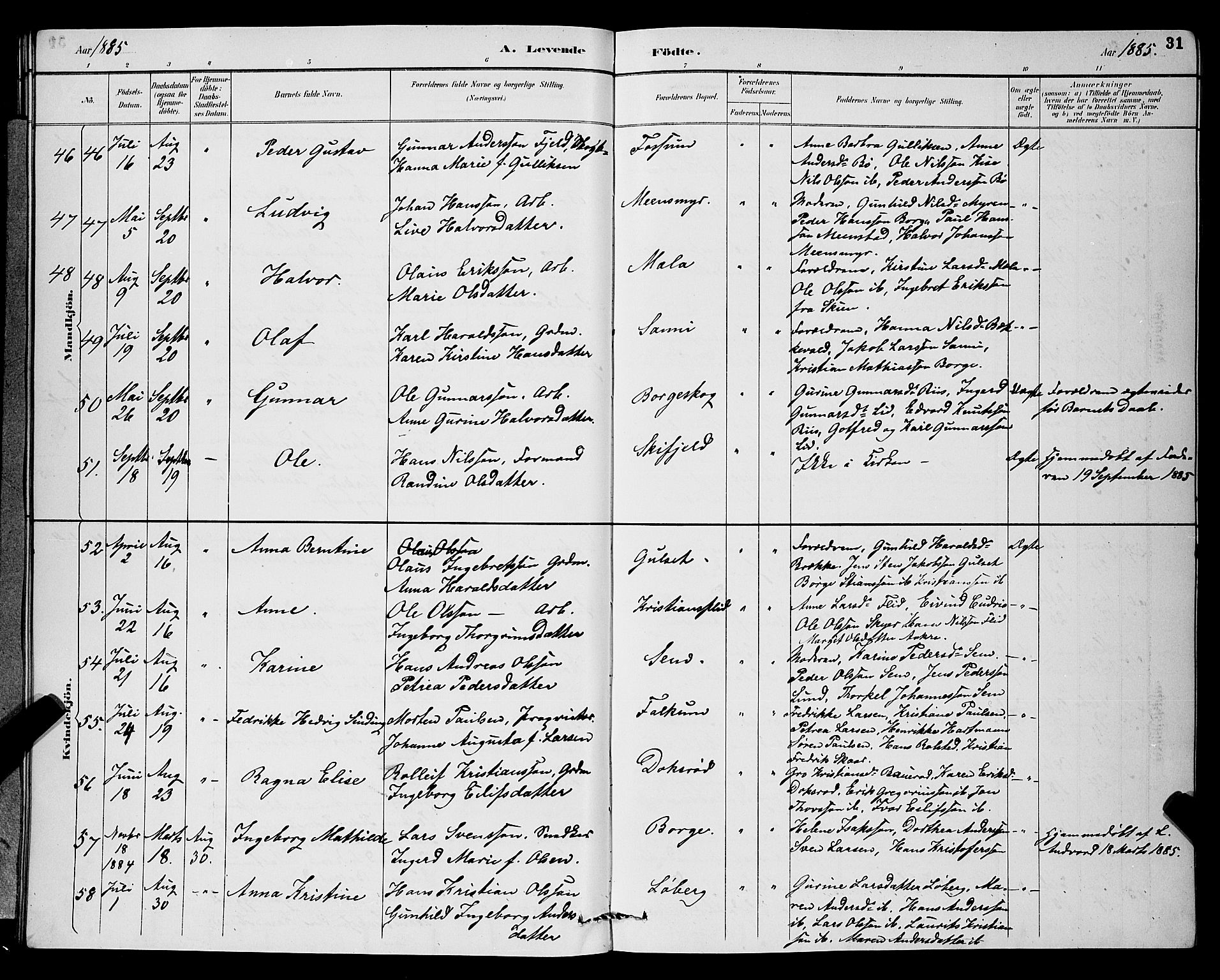 Gjerpen kirkebøker, AV/SAKO-A-265/G/Ga/L0002: Klokkerbok nr. I 2, 1883-1900, s. 31