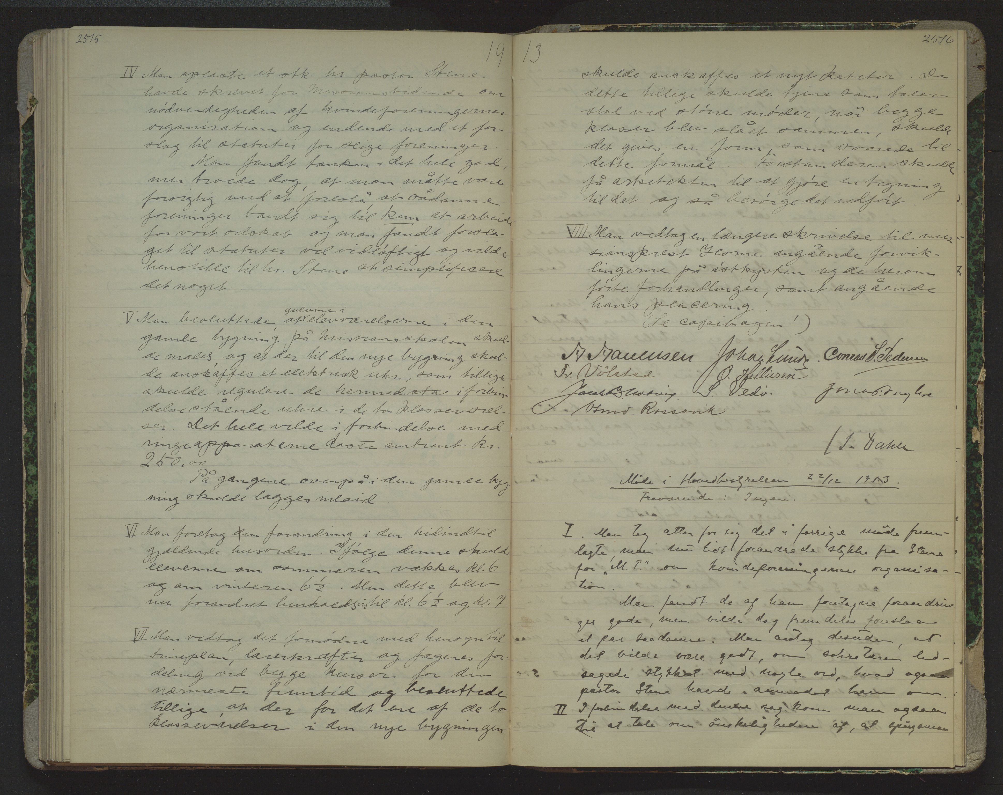 Det Norske Misjonsselskap - hovedadministrasjonen, VID/MA-A-1045/D/Da/Daa/L0020: Styreprotokoll nr. XIV, 5. februar 1912 - 26. januar 1914, 1912-1914, s. 2515-2516