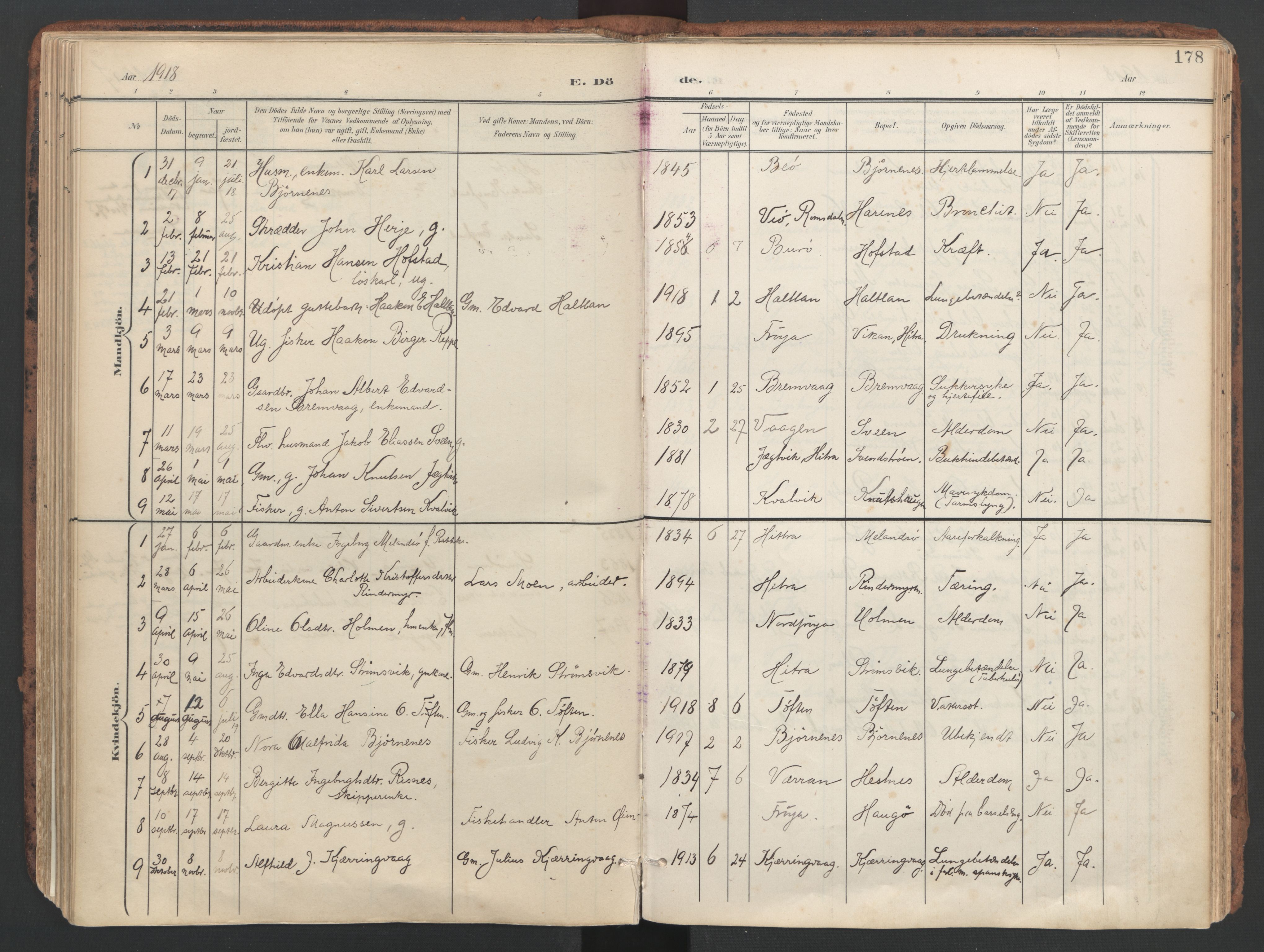 Ministerialprotokoller, klokkerbøker og fødselsregistre - Sør-Trøndelag, AV/SAT-A-1456/634/L0537: Ministerialbok nr. 634A13, 1896-1922, s. 178