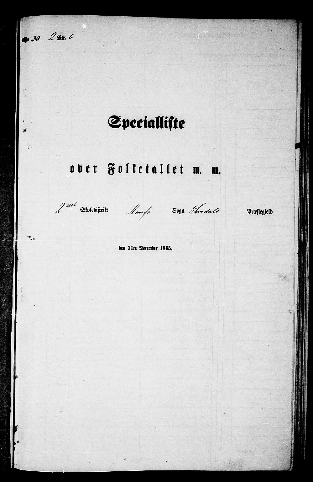 RA, Folketelling 1865 for 1563P Sunndal prestegjeld, 1865, s. 38