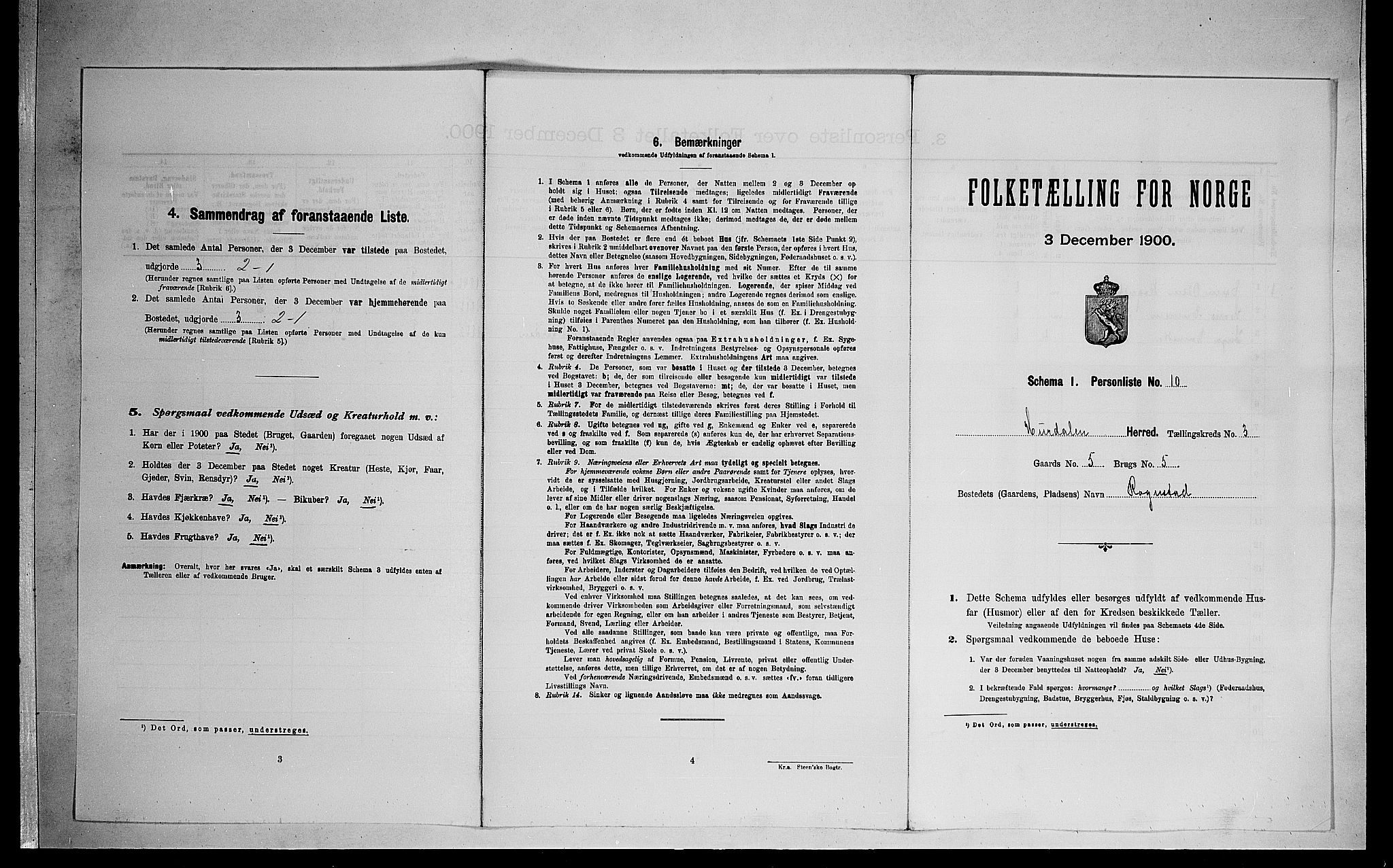 SAO, Folketelling 1900 for 0239 Hurdal herred, 1900