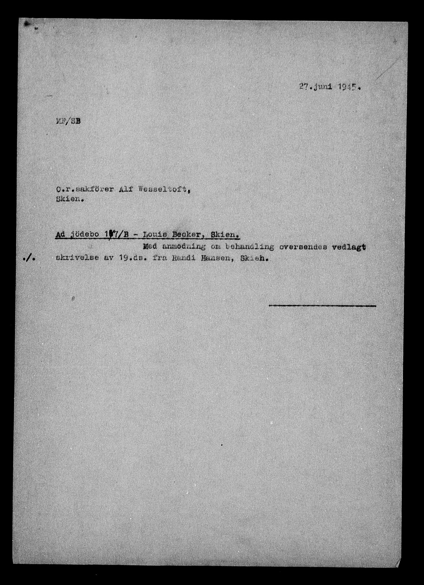 Justisdepartementet, Tilbakeføringskontoret for inndratte formuer, AV/RA-S-1564/H/Hc/Hcd/L0990: --, 1945-1947, s. 497