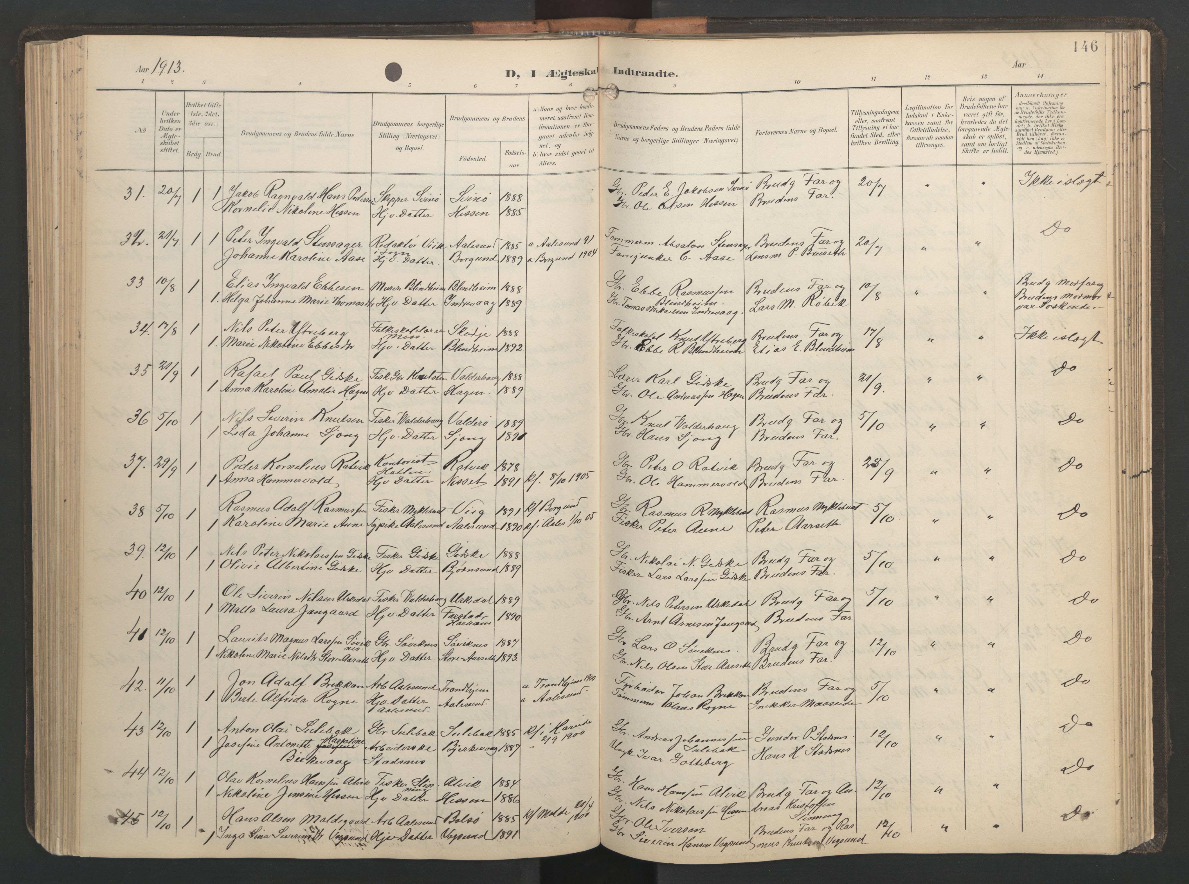 Ministerialprotokoller, klokkerbøker og fødselsregistre - Møre og Romsdal, SAT/A-1454/528/L0433: Klokkerbok nr. 528C14, 1899-1922, s. 146