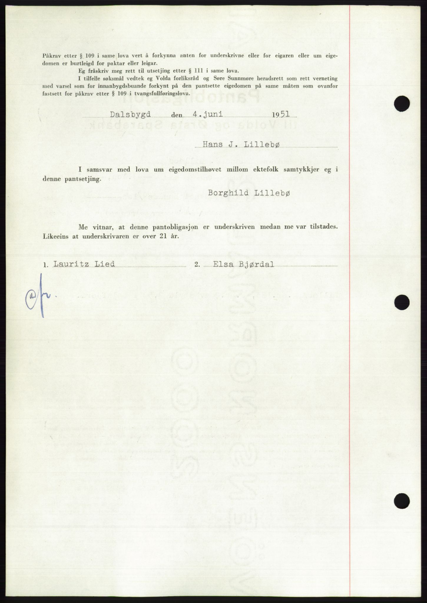 Søre Sunnmøre sorenskriveri, AV/SAT-A-4122/1/2/2C/L0120: Pantebok nr. 8B, 1951-1951, Dagboknr: 997/1951