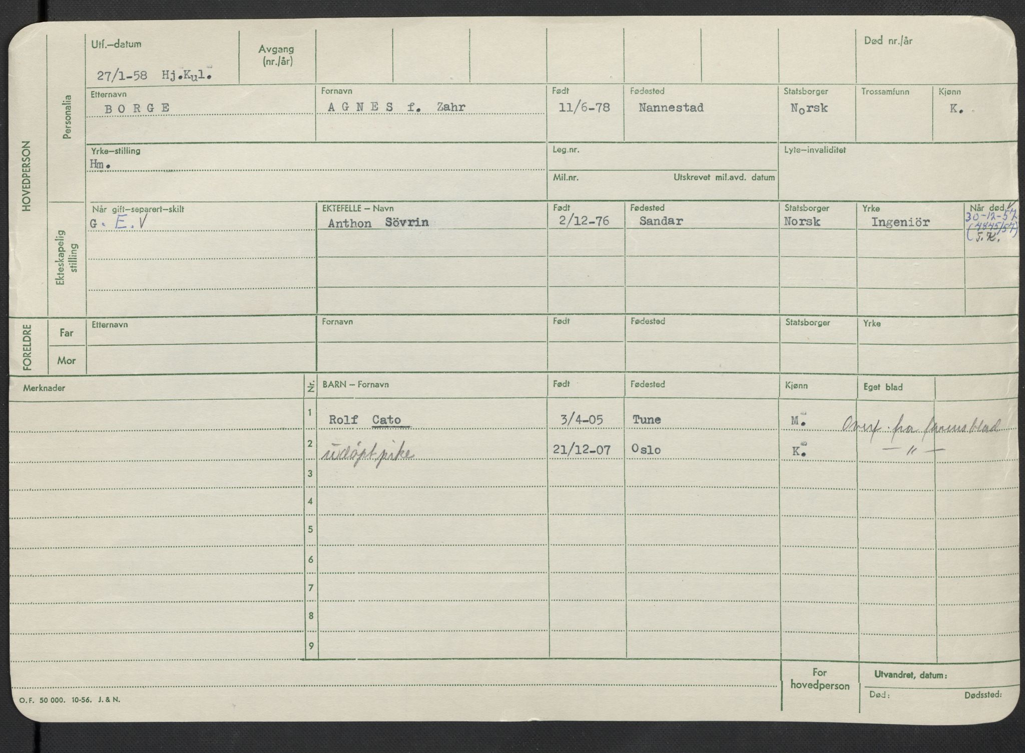Oslo folkeregister, Registerkort, AV/SAO-A-11715/F/Fa/Fac/L0013: Kvinner, 1906-1914, s. 598b