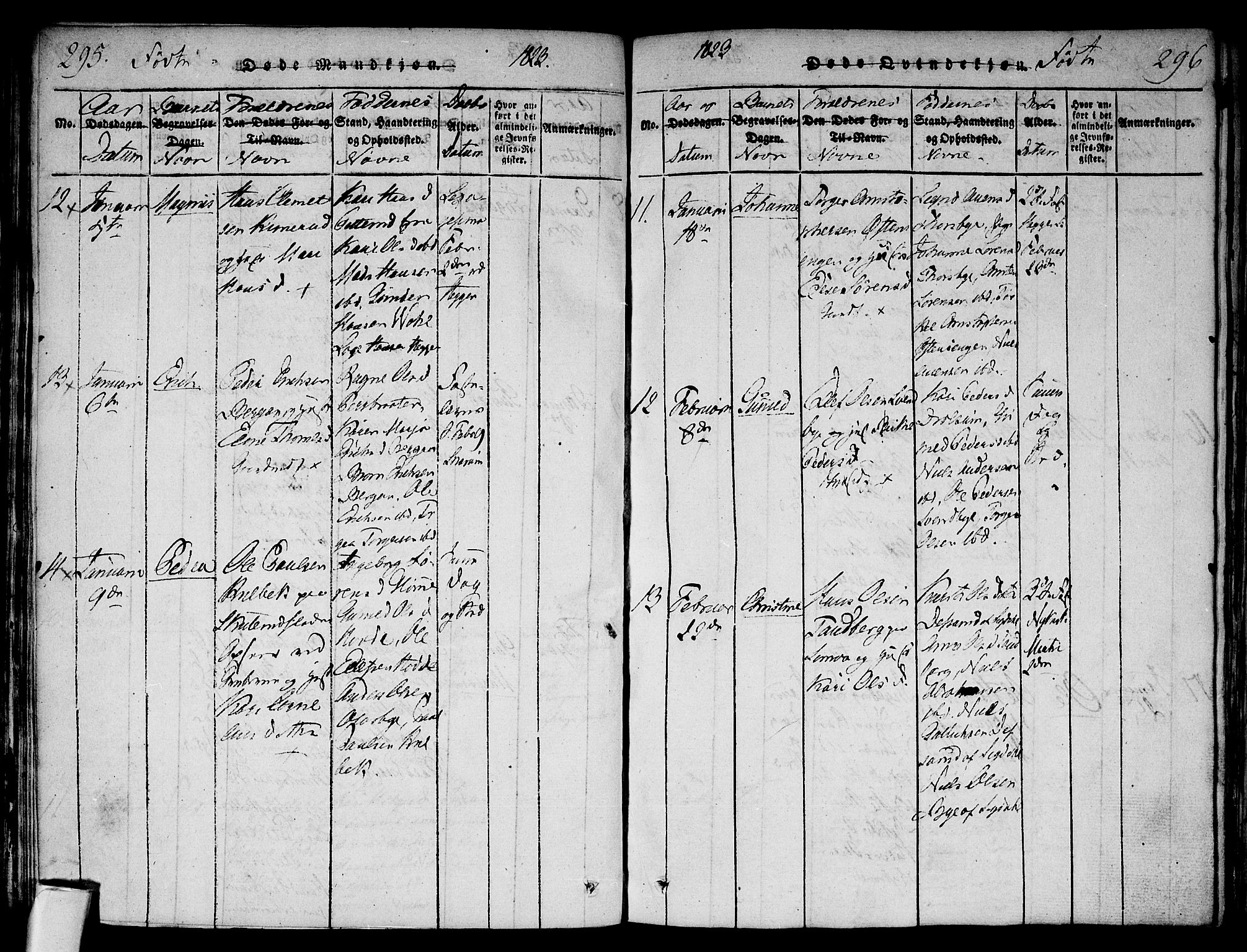 Modum kirkebøker, AV/SAKO-A-234/F/Fa/L0004: Ministerialbok nr. 4, 1818-1824, s. 295-296