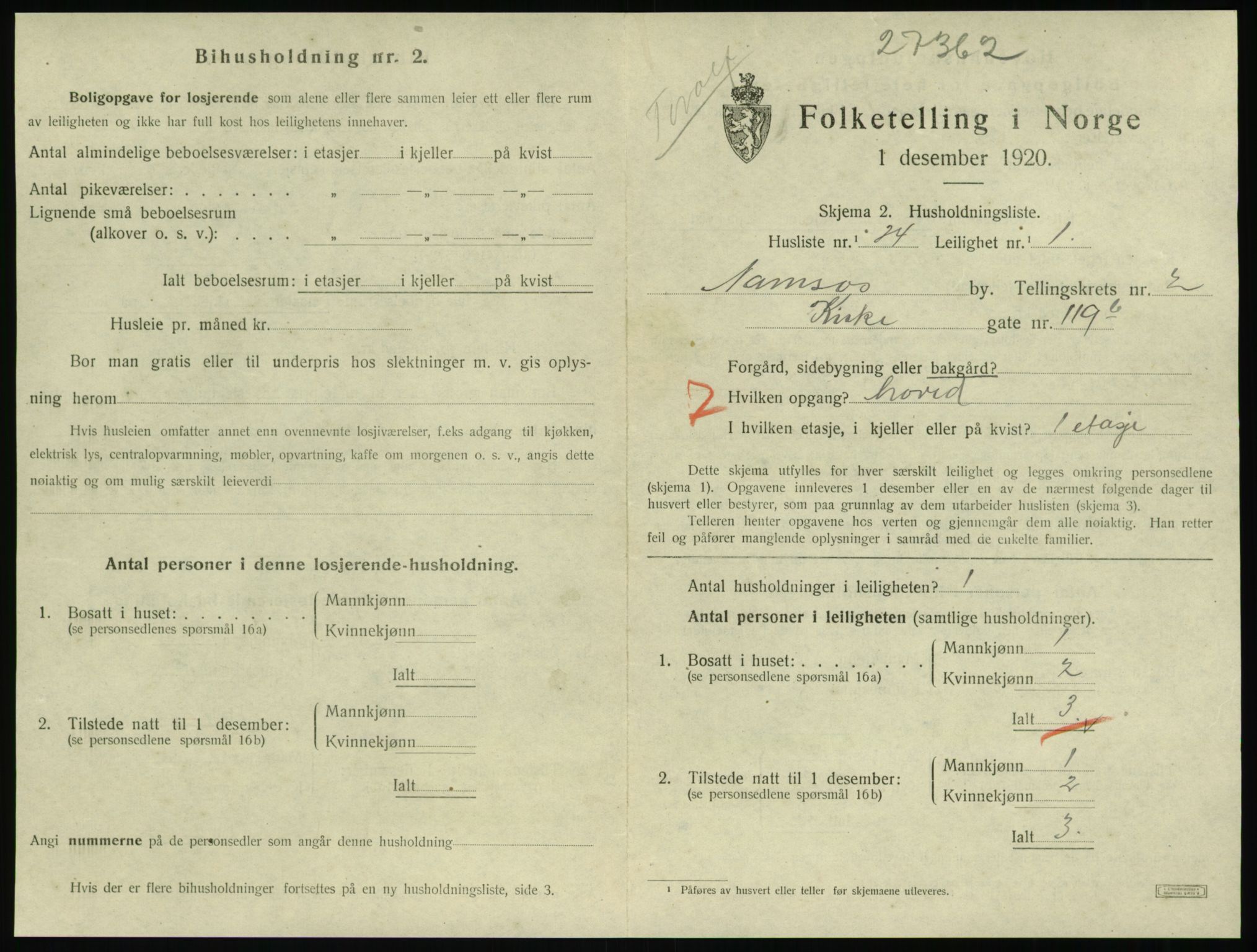 SAT, Folketelling 1920 for 1703 Namsos ladested, 1920, s. 1083