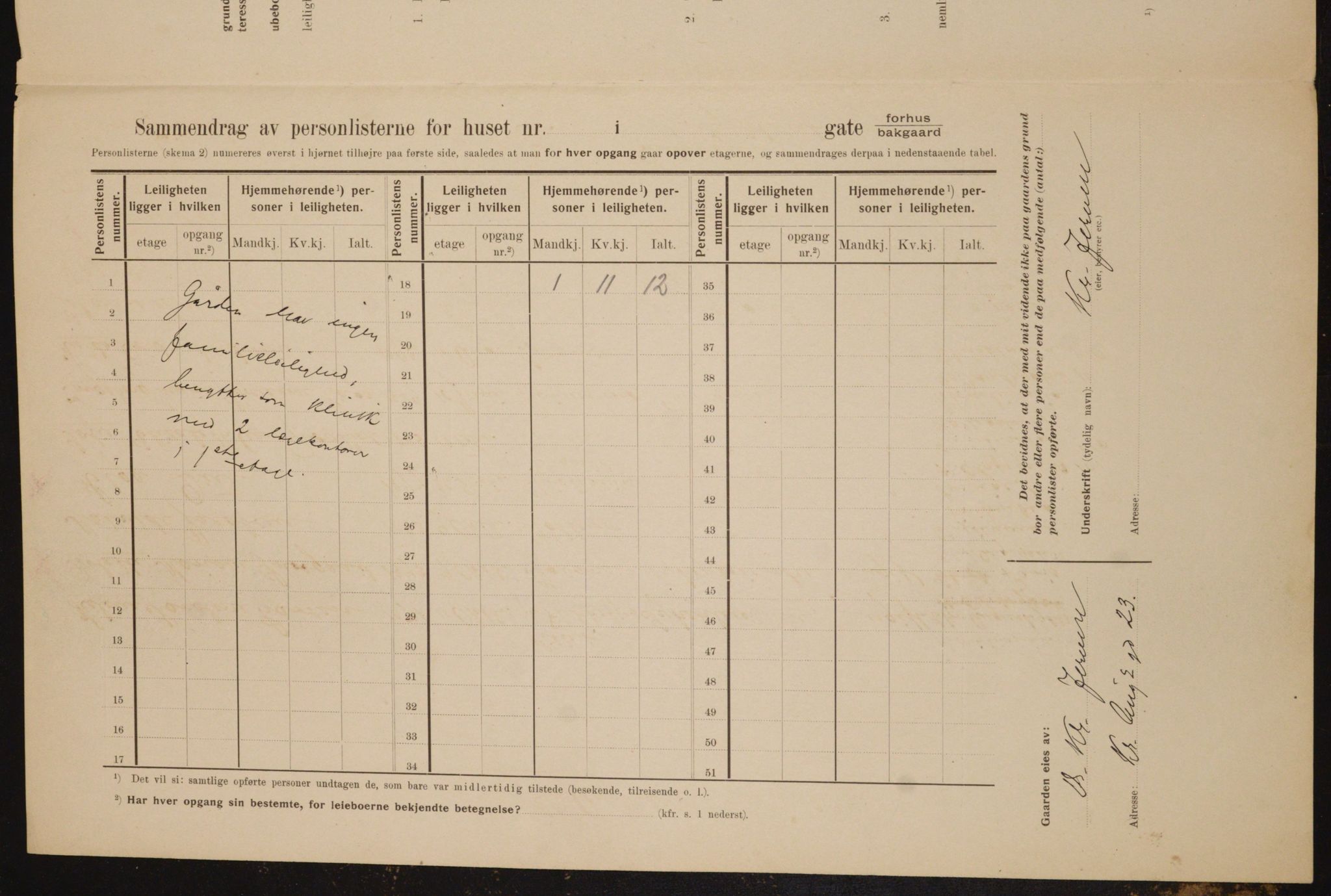 OBA, Kommunal folketelling 1.2.1910 for Kristiania, 1910, s. 52529