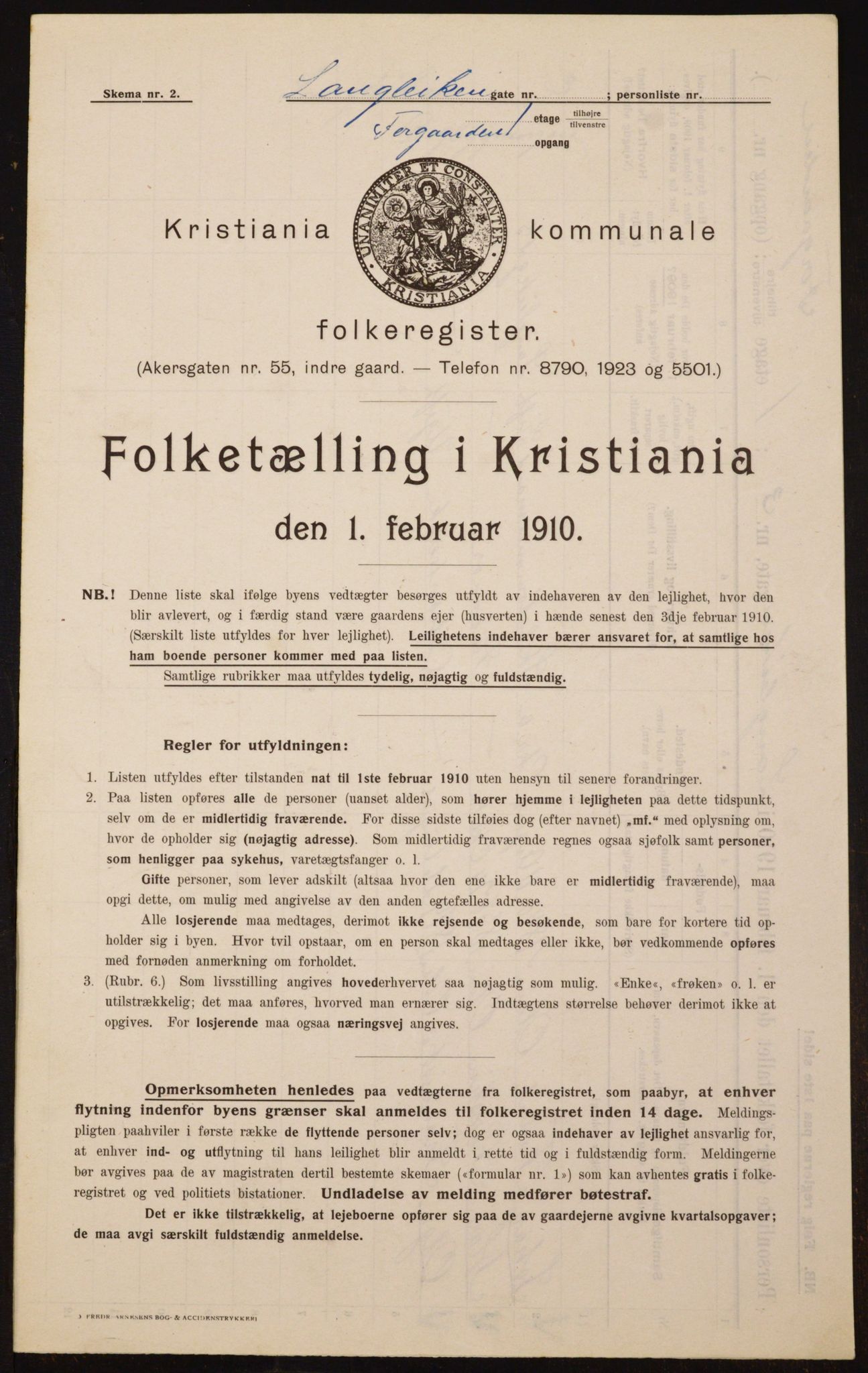 OBA, Kommunal folketelling 1.2.1910 for Kristiania, 1910, s. 54907