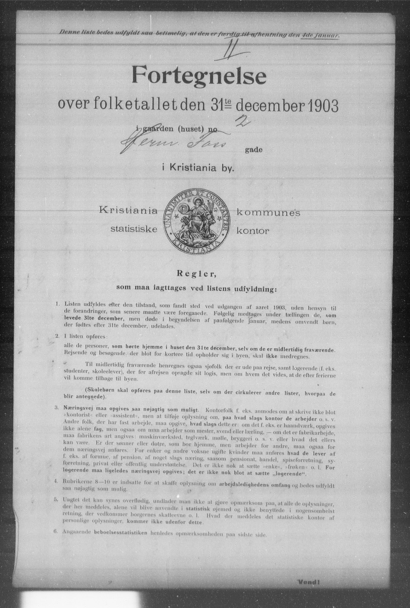 OBA, Kommunal folketelling 31.12.1903 for Kristiania kjøpstad, 1903, s. 7684