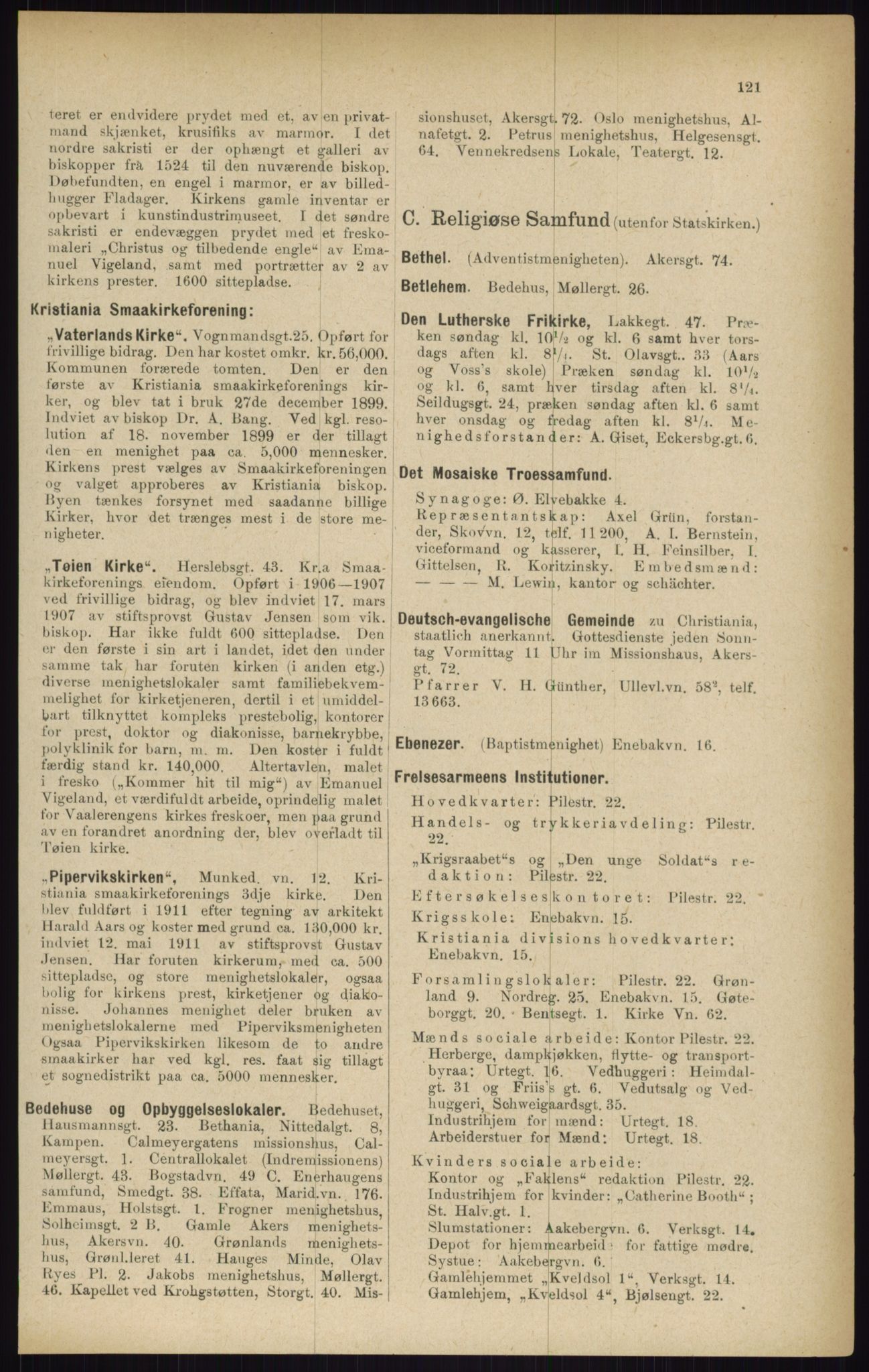 Kristiania/Oslo adressebok, PUBL/-, 1916, s. 121