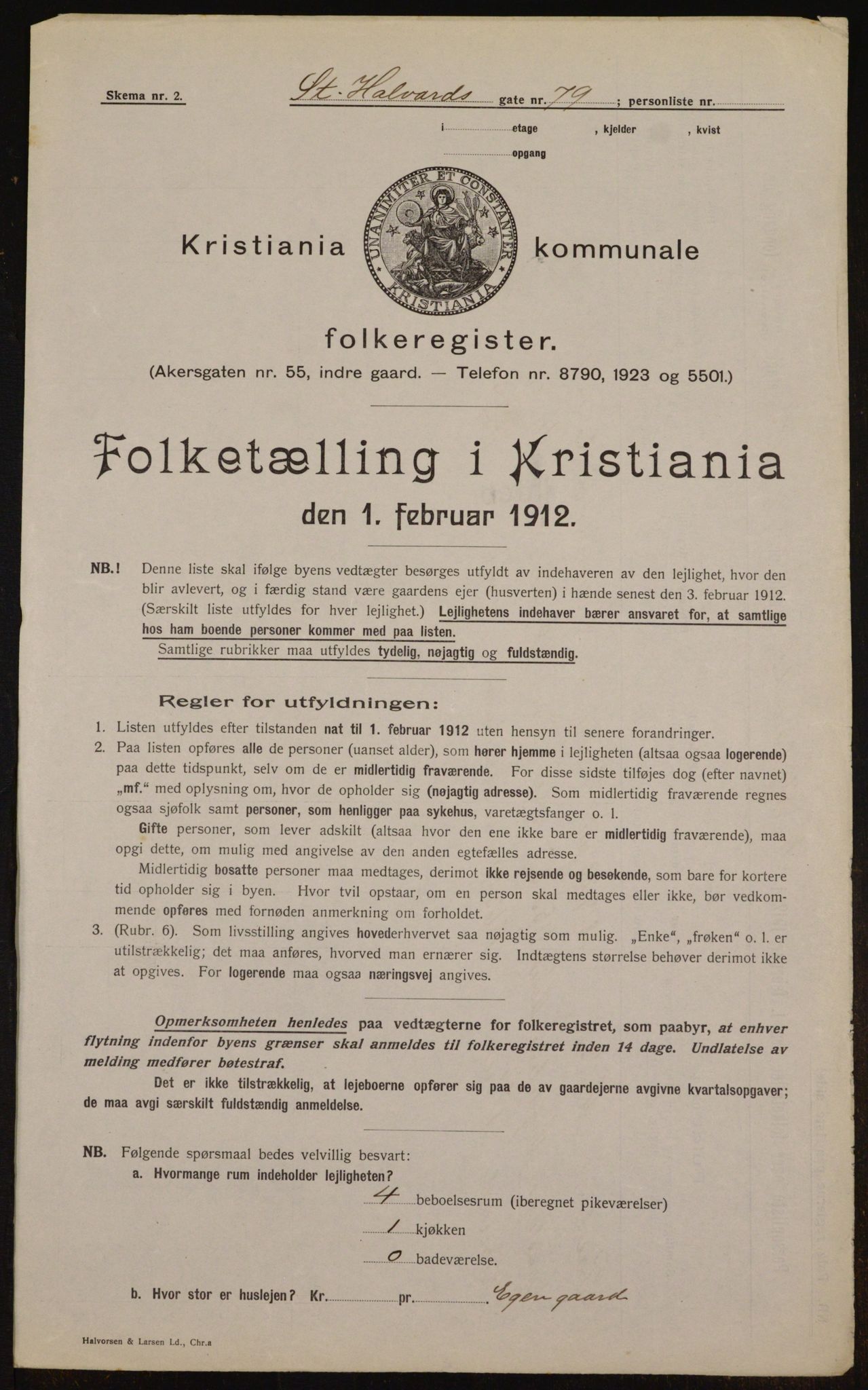 OBA, Kommunal folketelling 1.2.1912 for Kristiania, 1912, s. 88149