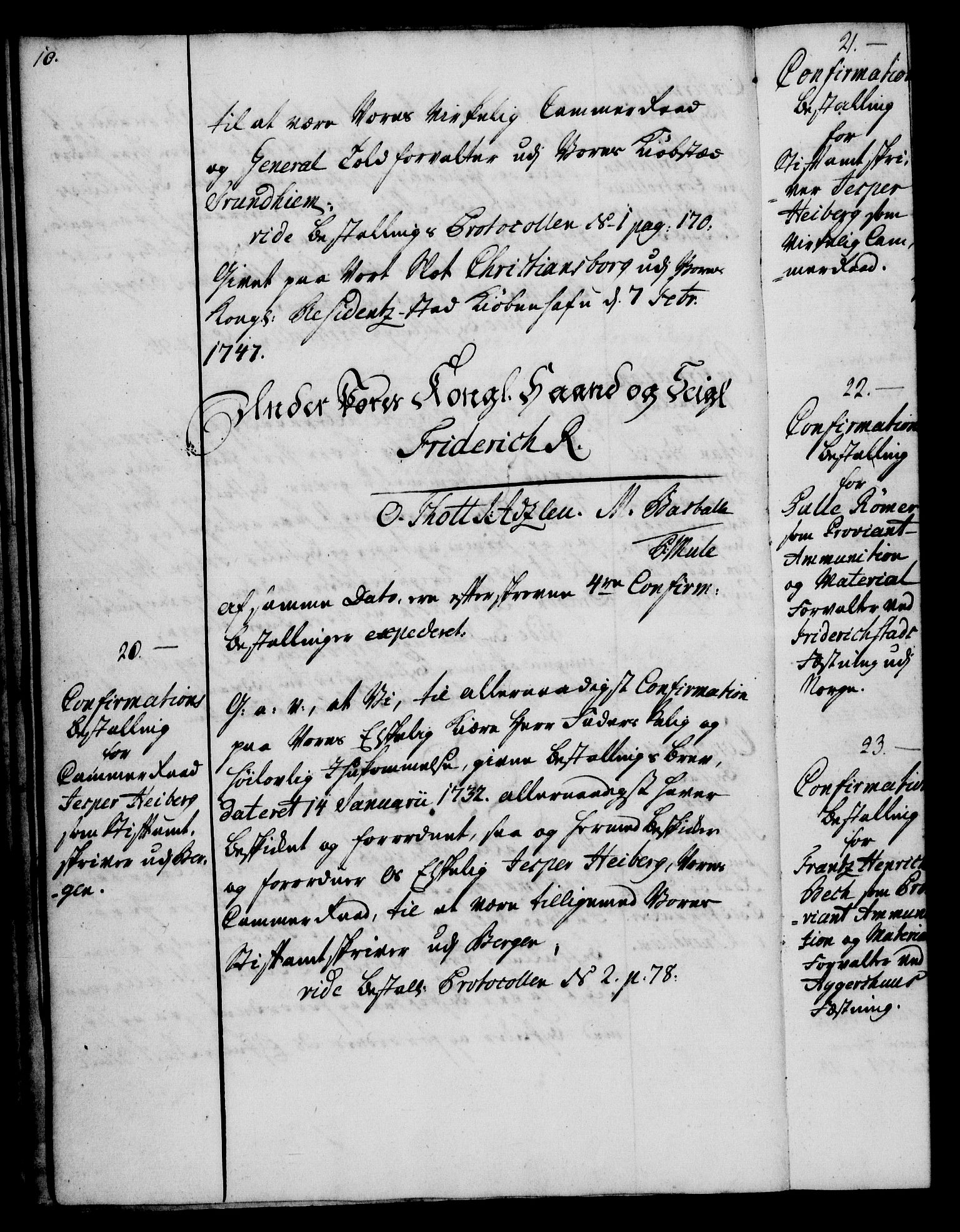 Rentekammeret, Kammerkanselliet, RA/EA-3111/G/Gg/Ggg/L0002: Norsk konfirmasjonsbestallingsprotokoll med register (merket RK 53.32), 1746-1748, s. 10