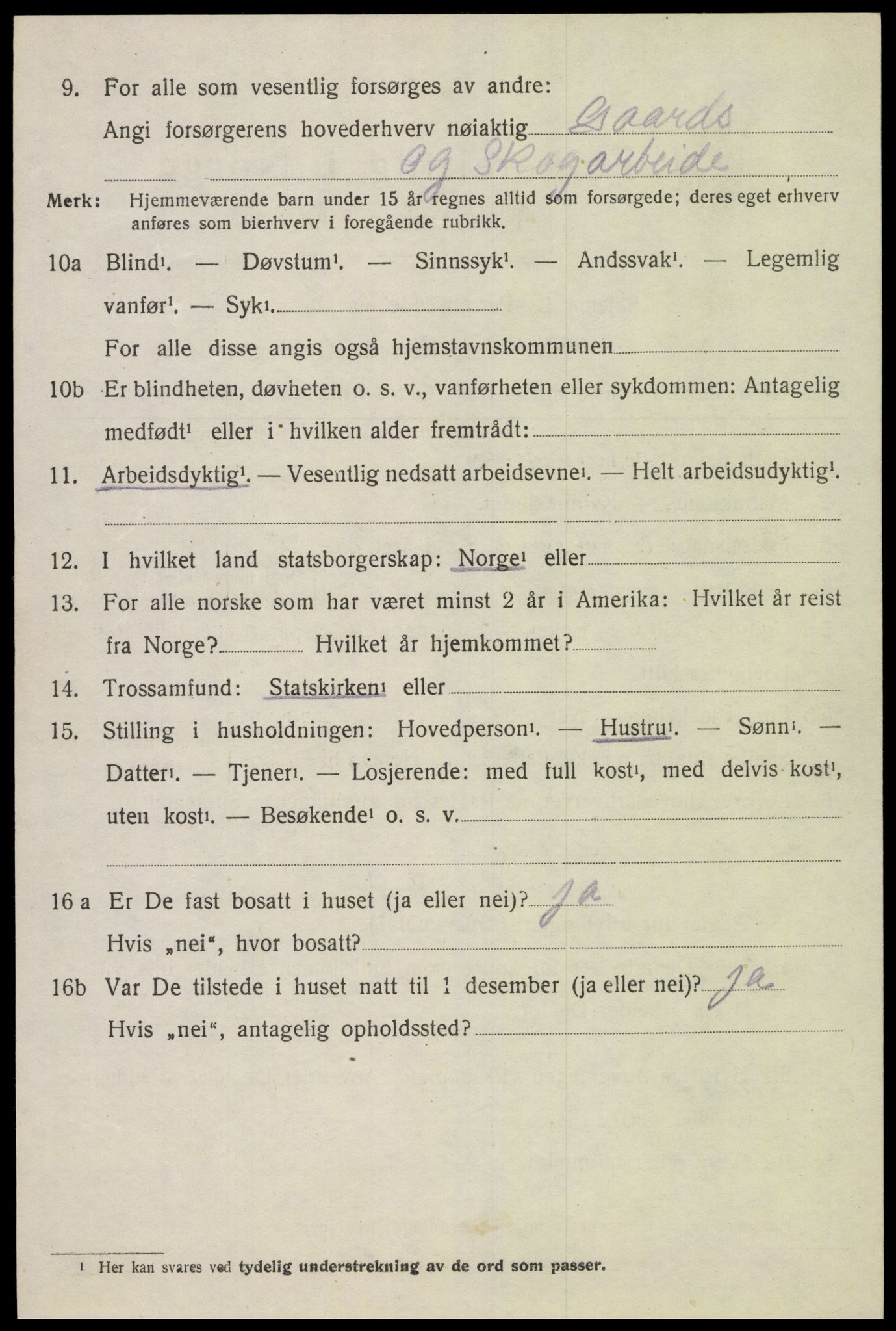 SAK, Folketelling 1920 for 1020 Holum herred, 1920, s. 2126