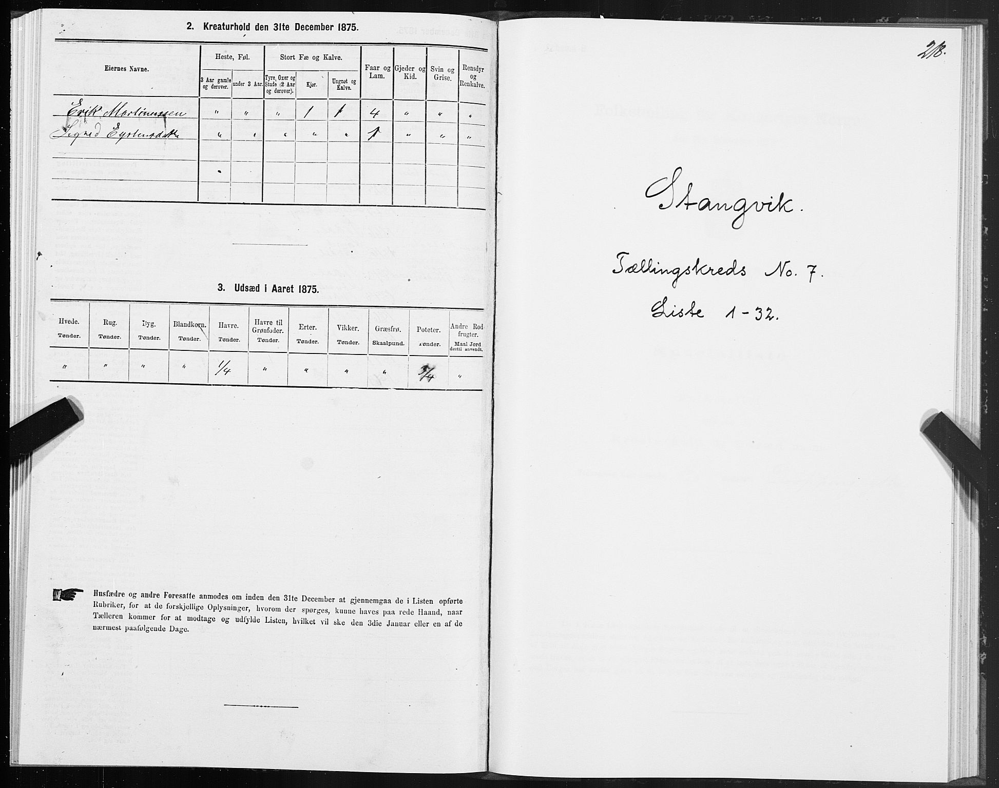 SAT, Folketelling 1875 for 1564P Stangvik prestegjeld, 1875, s. 3218